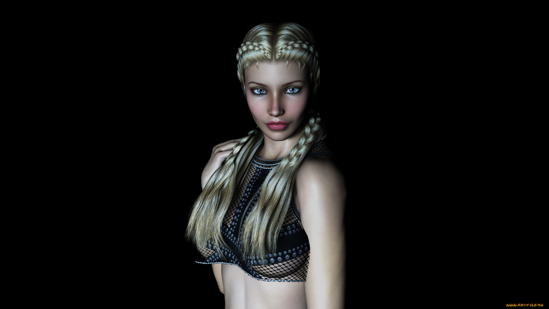 3д, графика, people, люди, девушка, коса