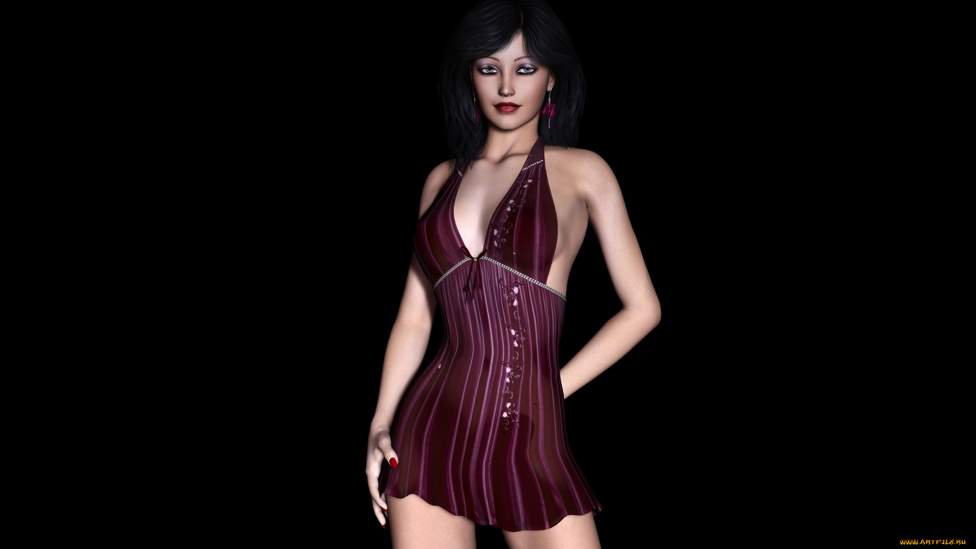 3д, графика, people, люди, платье, девушка