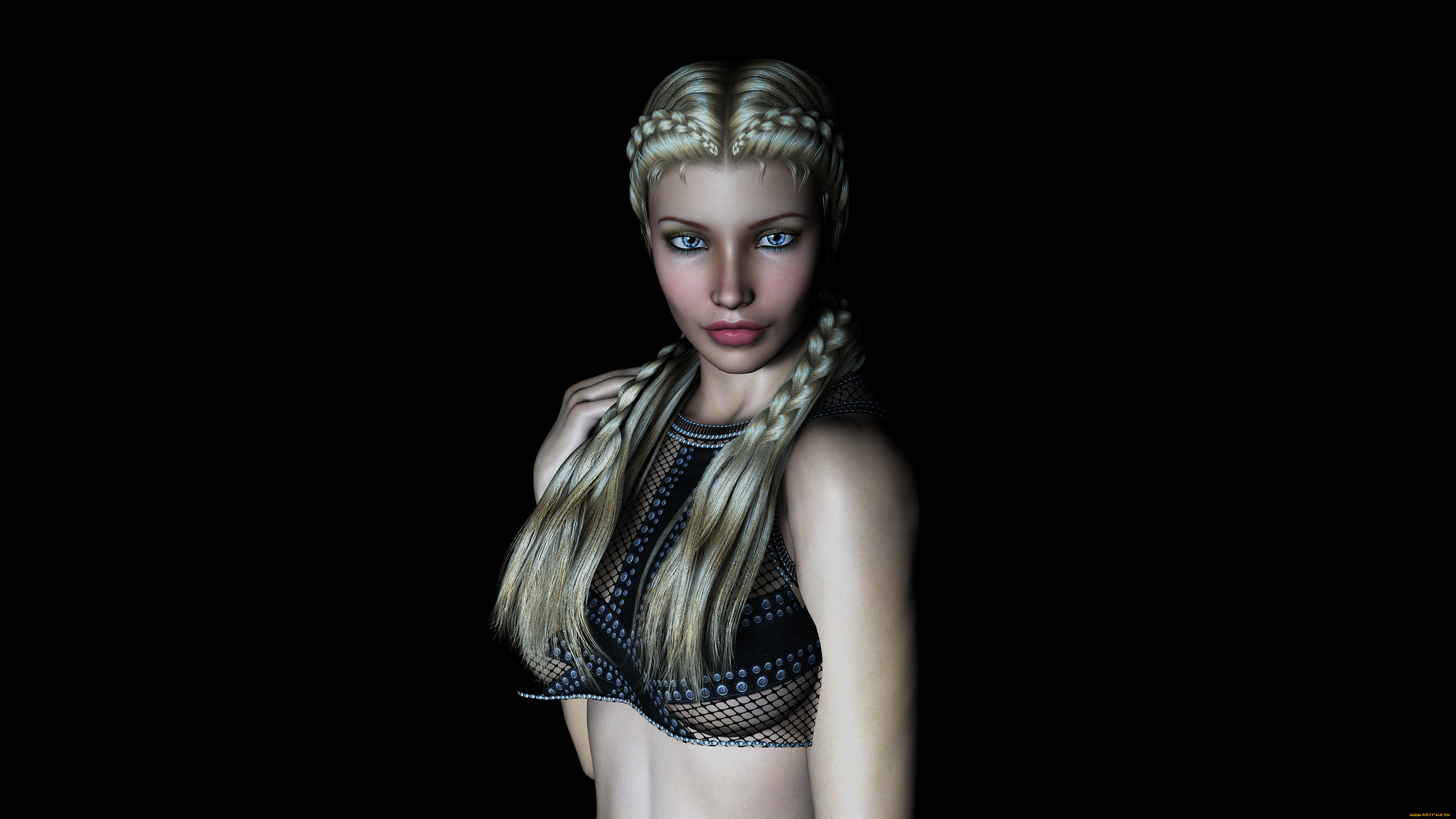 3д, графика, people, люди, девушка, коса