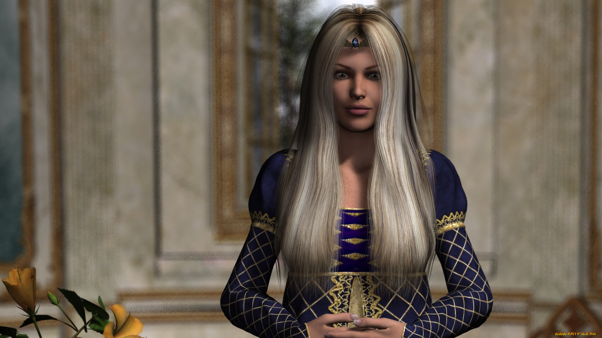 3д, графика, люди, , people, блондинка, взгляд, девушка