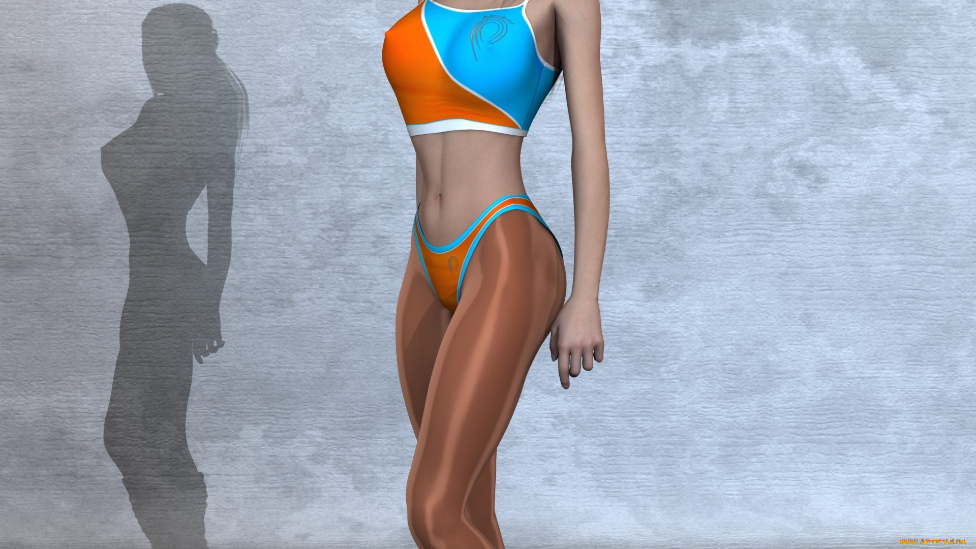 3д, графика, люди, , people, девушка, взгляд, купальник