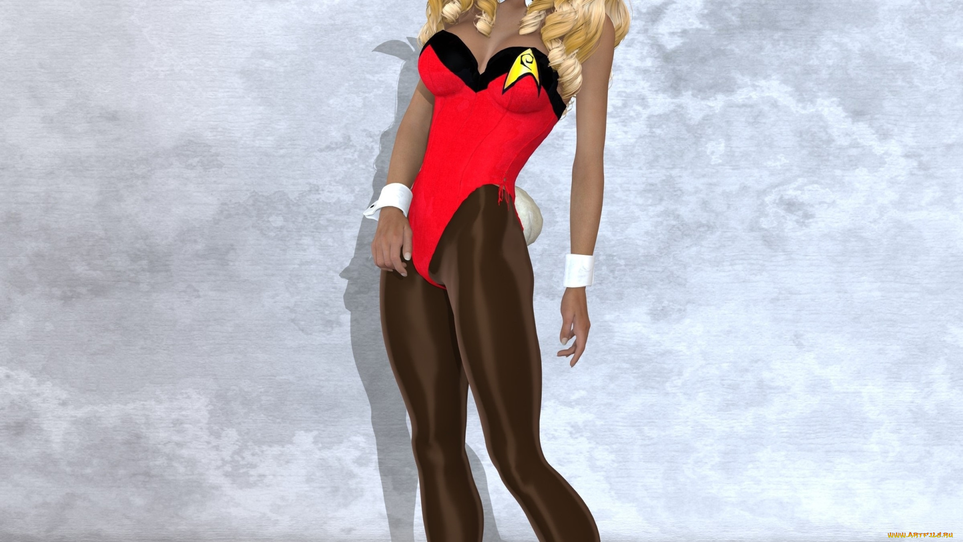 3д, графика, люди, , people, ушки, взгляд, девушка