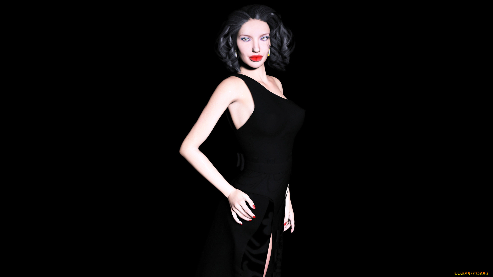 angela, 3д, графика, люди, , people, взгляд, девушка