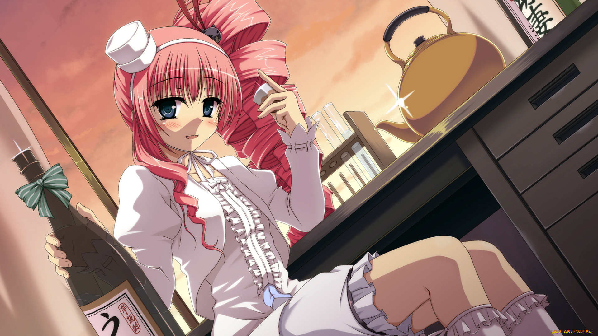 аниме, kore, wa, zombie, desu, ka, kore, wa, zombie, desu, ka, чайник, бутылка, девушка