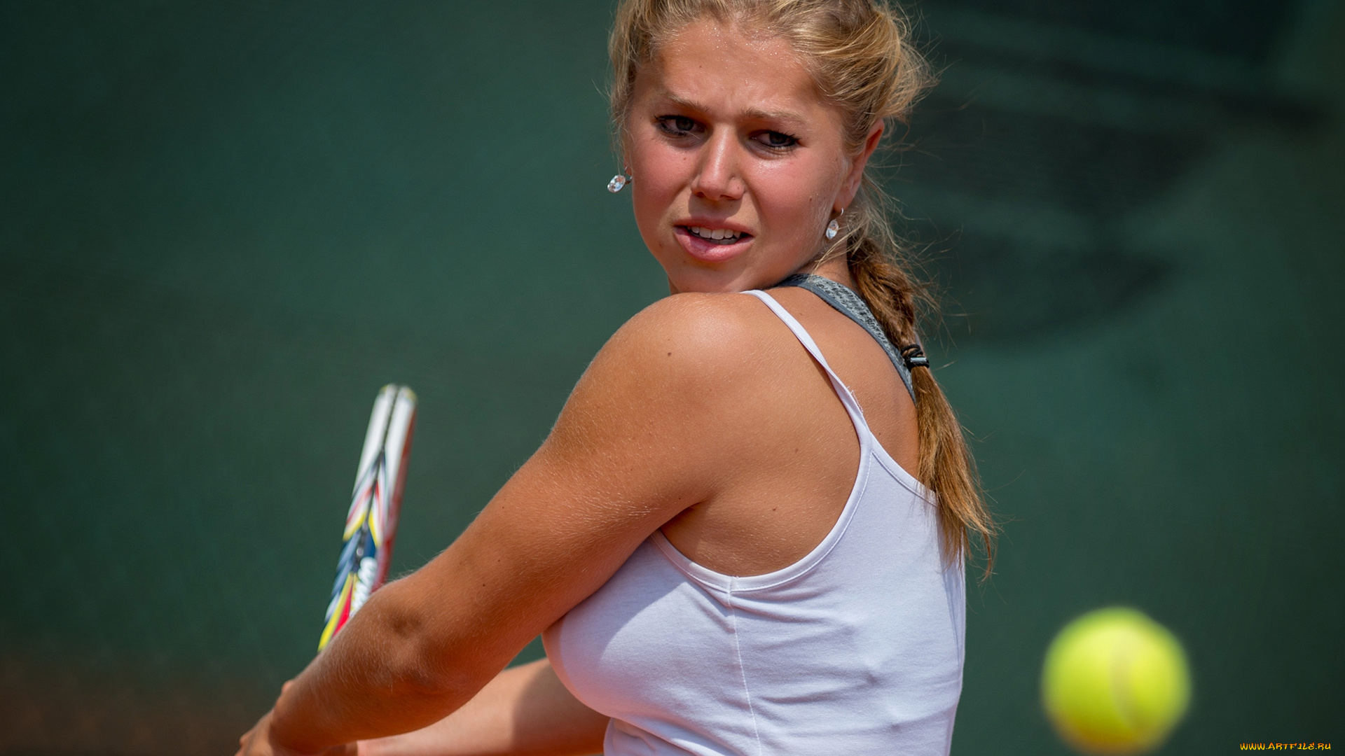 larsen, sonja, спорт, теннис, корт, ракетка, девушка