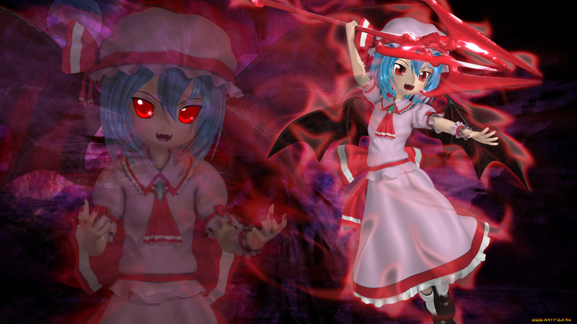 remilia, 3д, графика, аниме, , anime, взгляд, девушки
