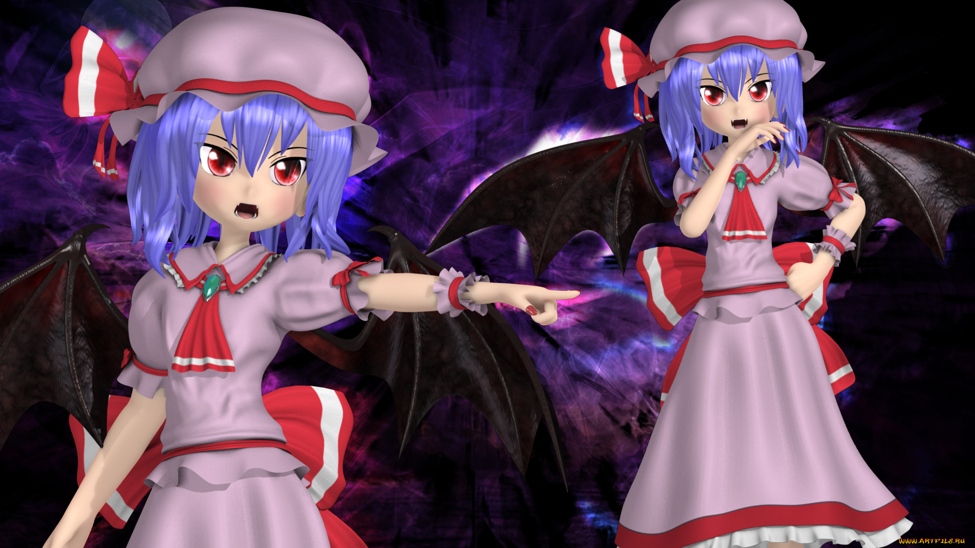 remilia, 3д, графика, аниме, , anime, взгляд, девушки