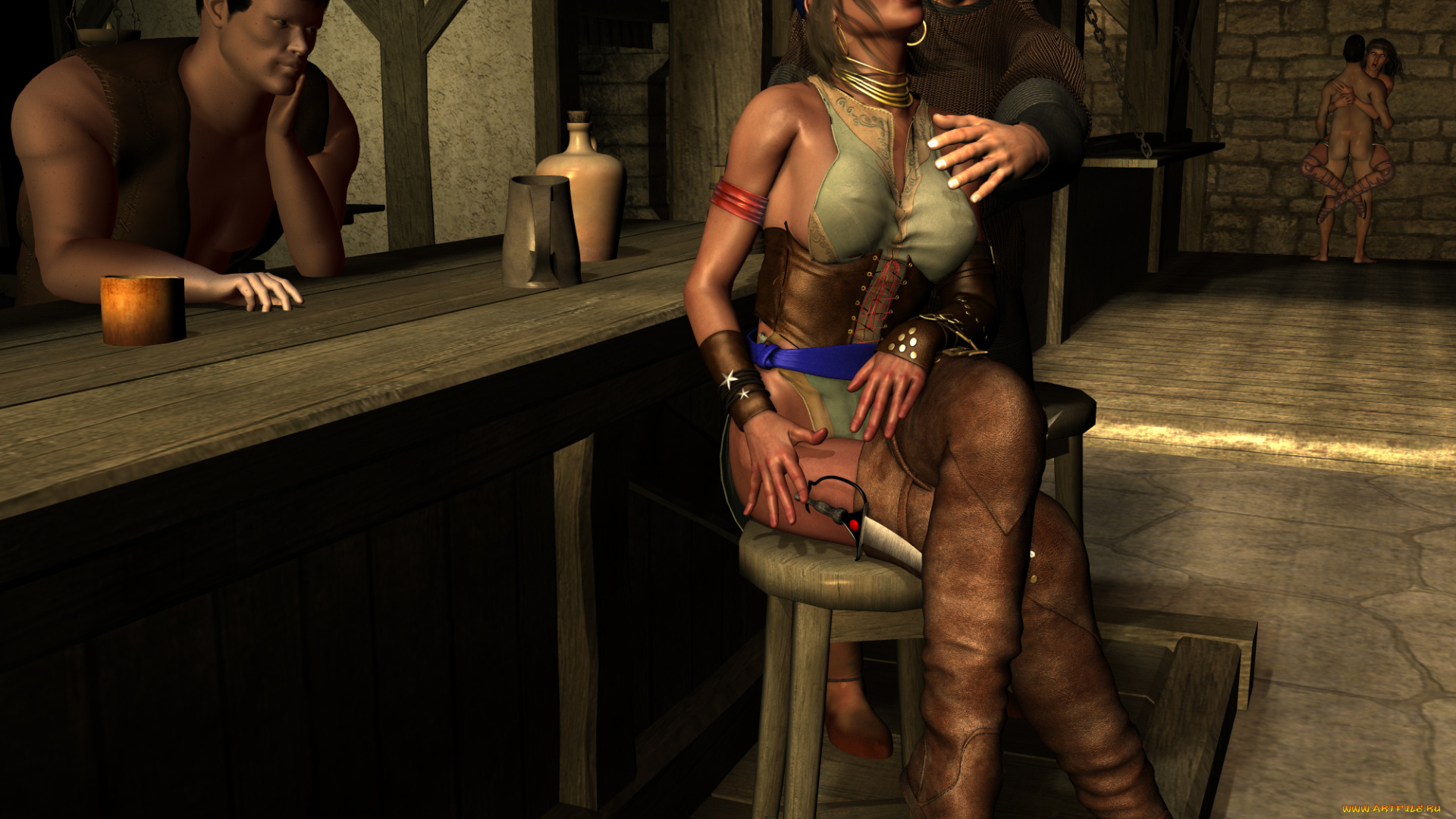 the, treasure, 3д, графика, фантазия, , fantasy, девушка, взгляд