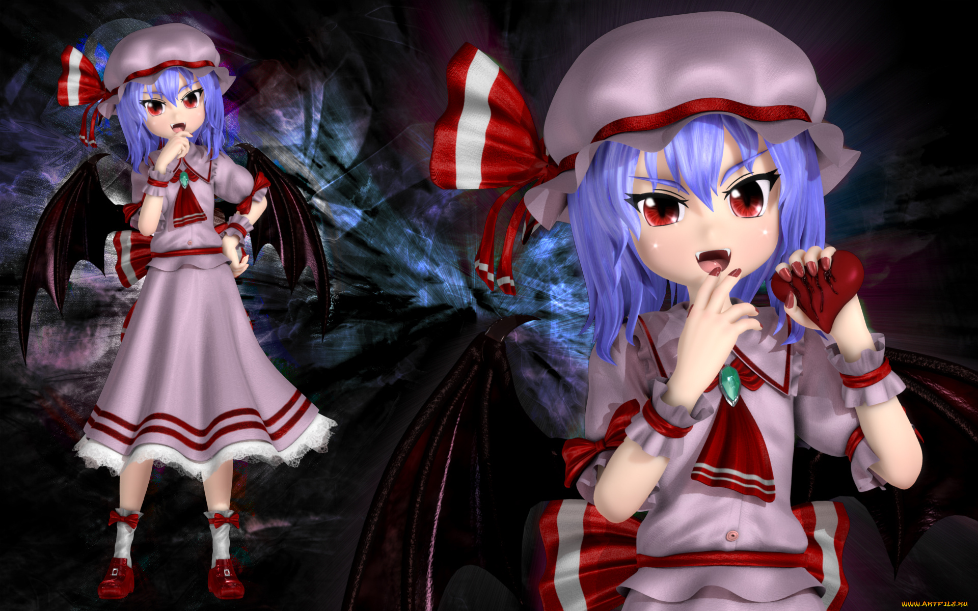 remilia, 3д, графика, аниме, , anime, взгляд, девушки