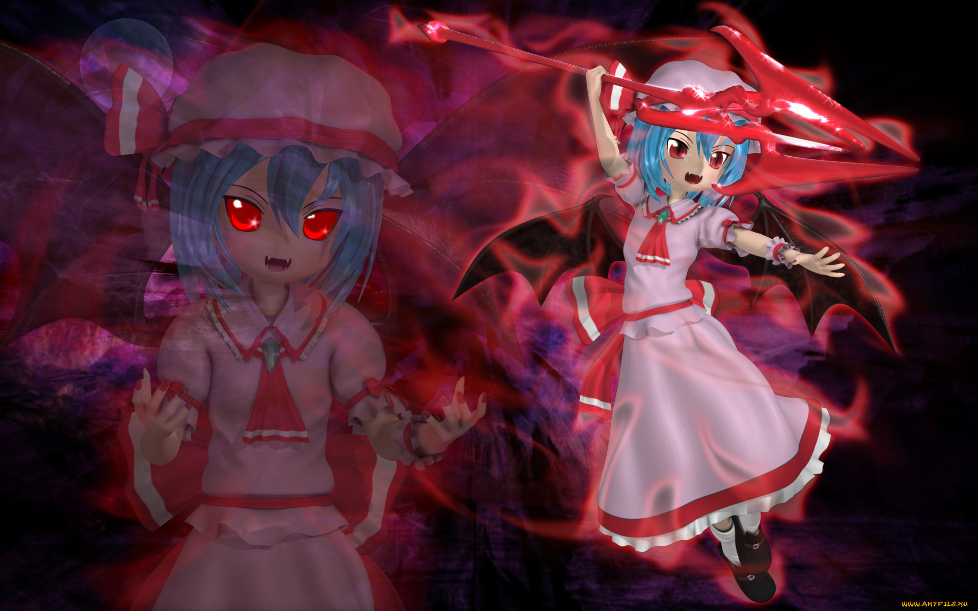 remilia, 3д, графика, аниме, , anime, взгляд, девушки