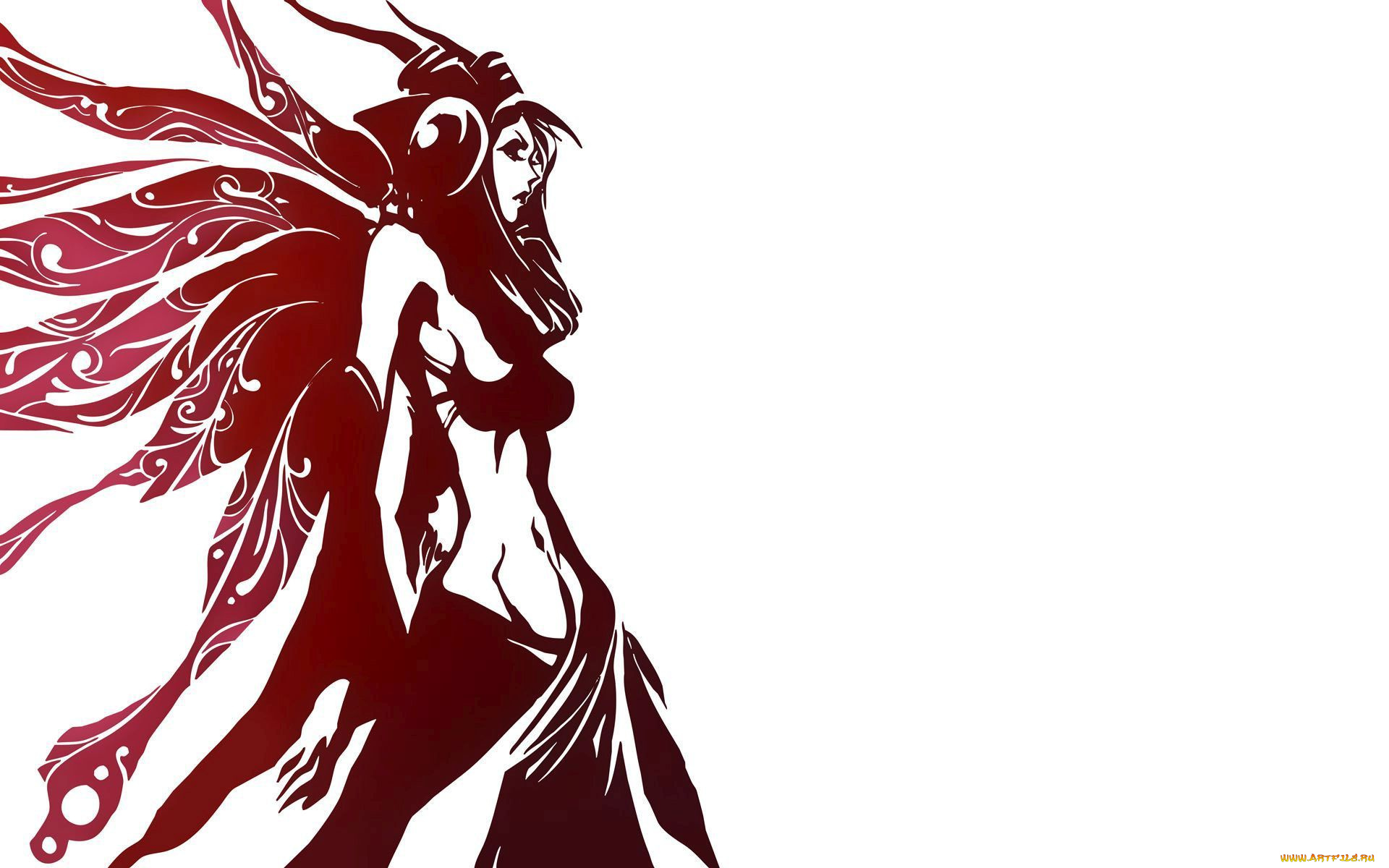 векторная, графика, девушки, взгляд, девушка