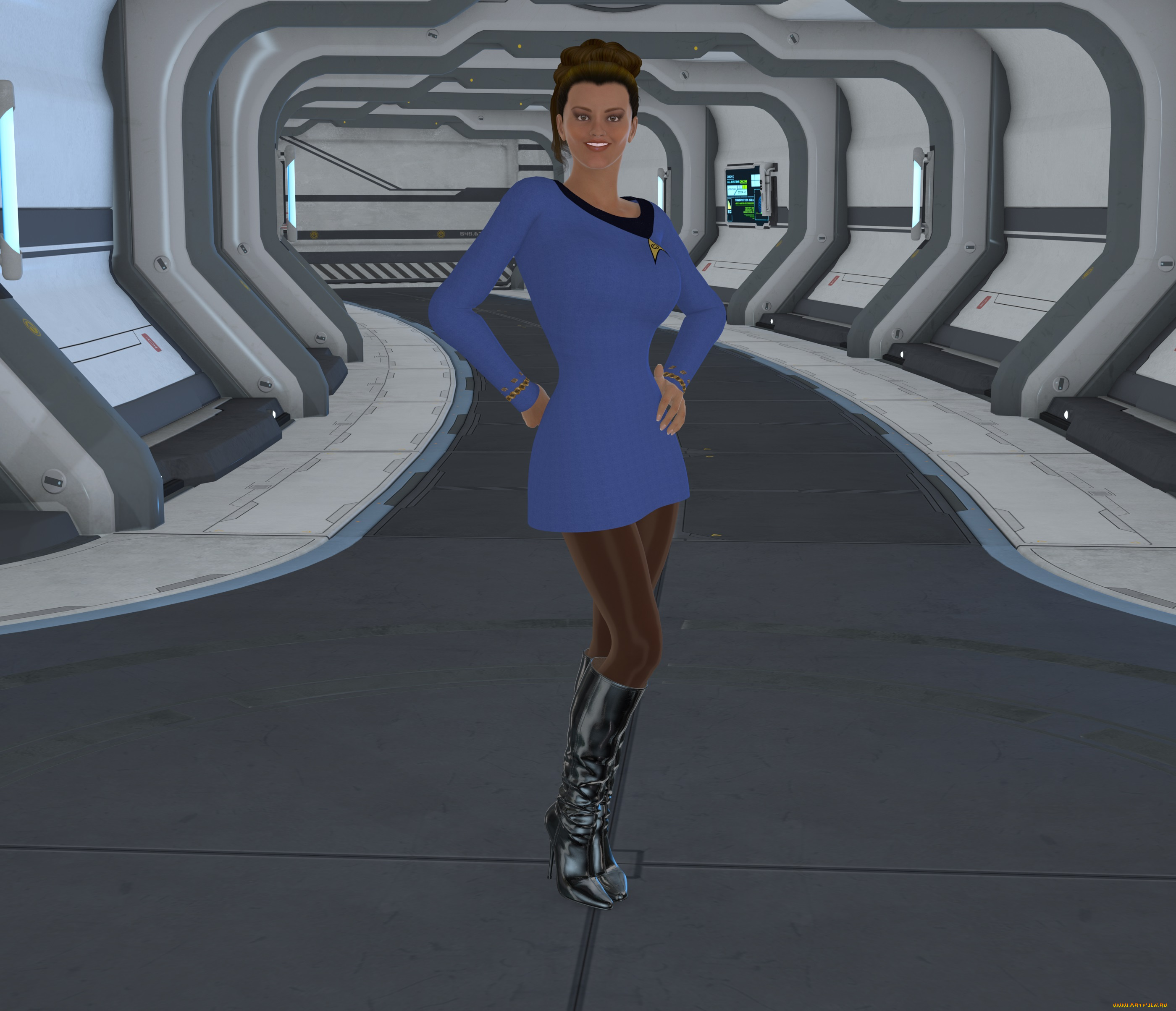 3д, графика, люди, , people, улыбка, взгляд, девушка