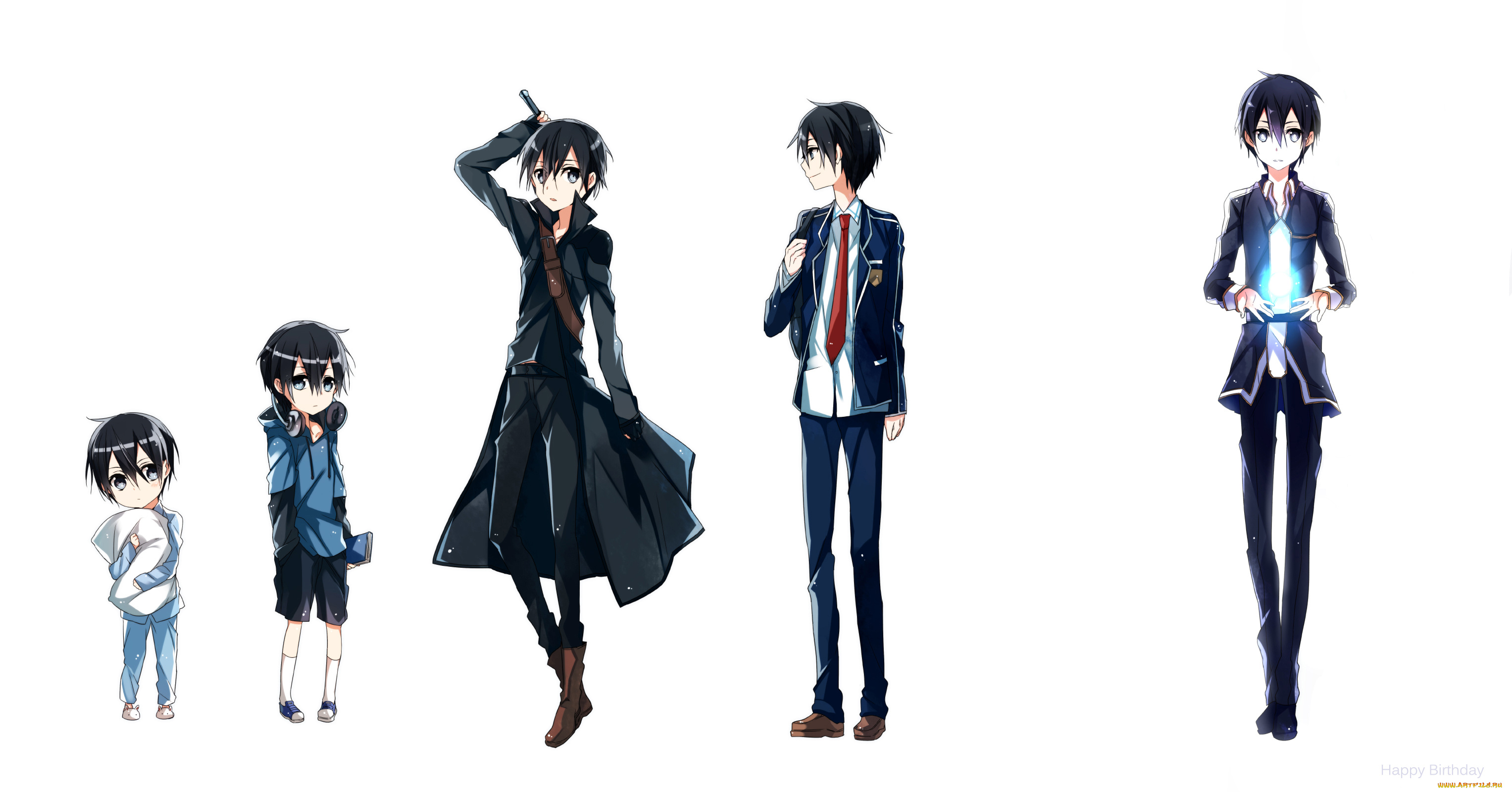 аниме, sword, art, online, арт, форма, парень, мальчик, kirigaya, kazuto, jianmo, sl, школьник, плащ, магия, sword, art, online