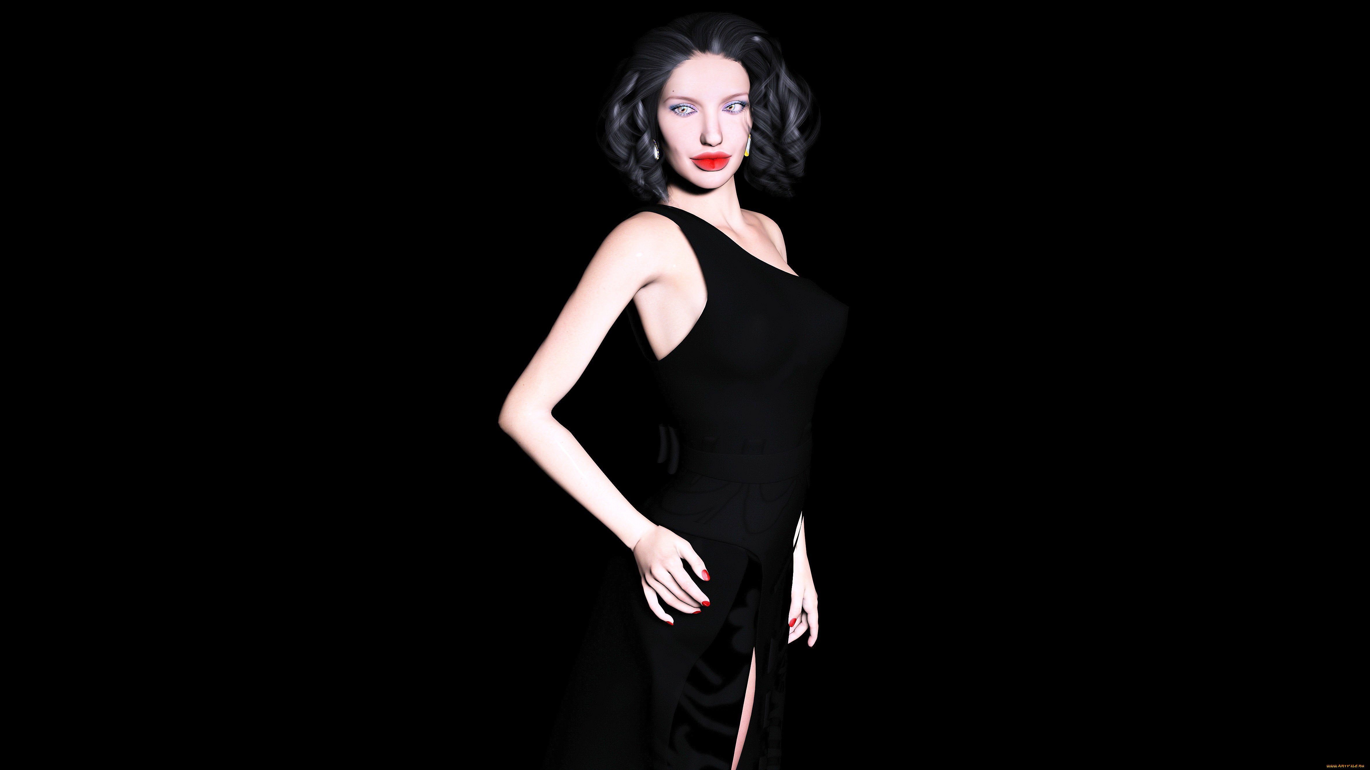 angela, 3д, графика, люди, , people, взгляд, девушка