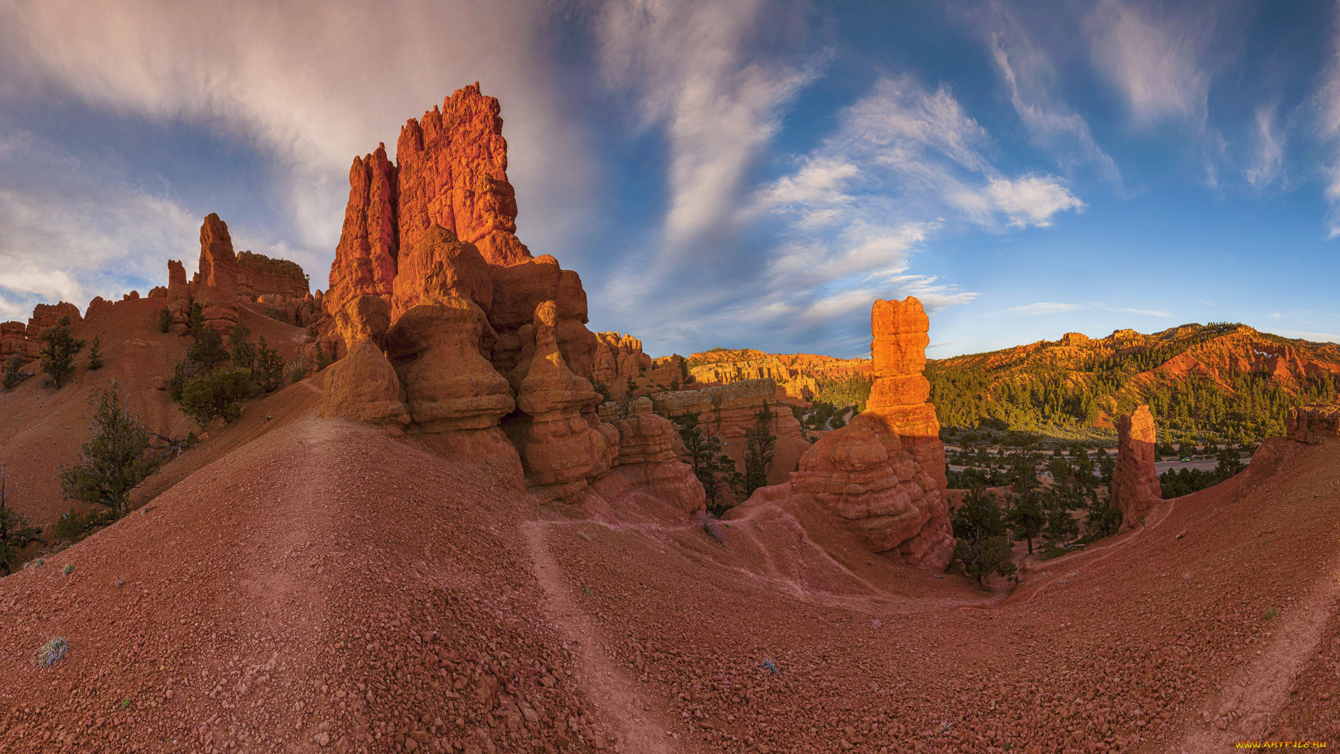 природа, горы, скалы, небо, пейзаж, облака, панорама
