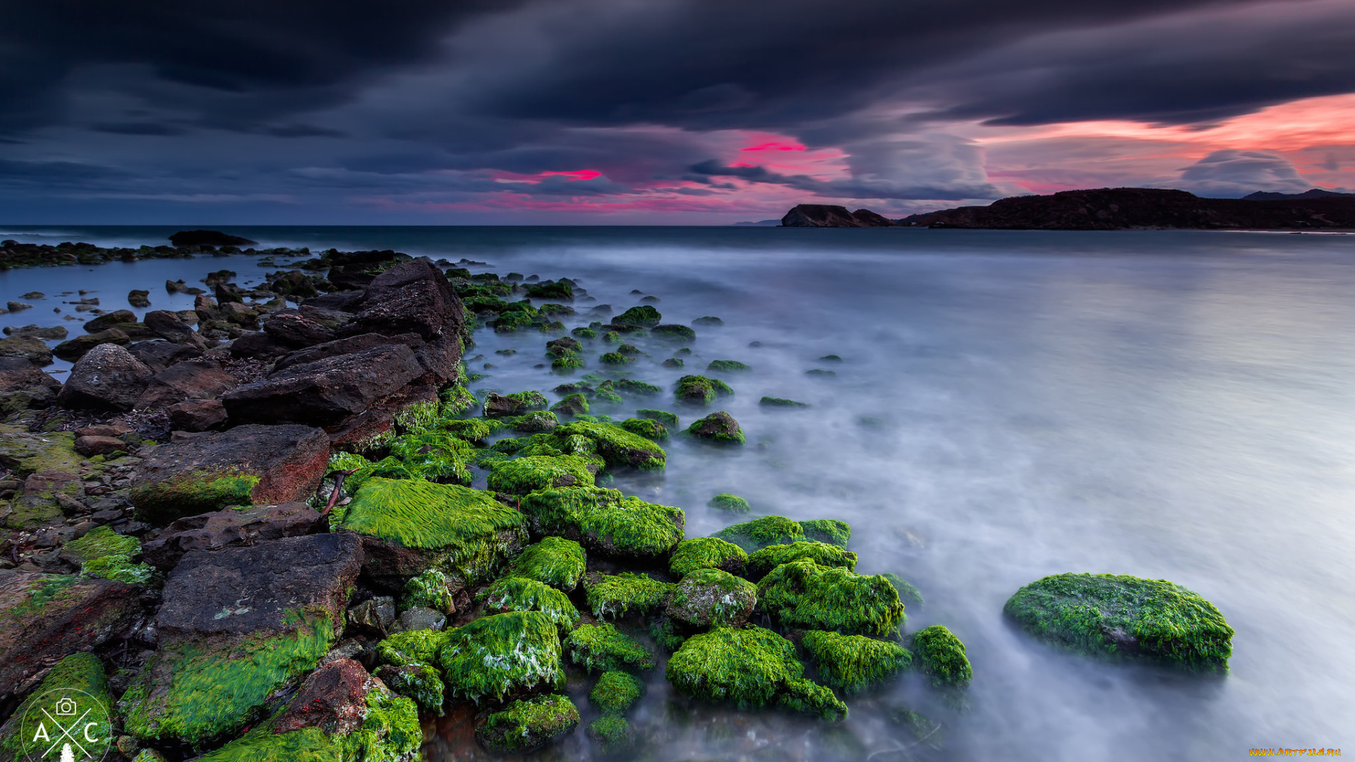 природа, побережье, испания, мурсия, вечер, берег, море, скалы, небо, тучи