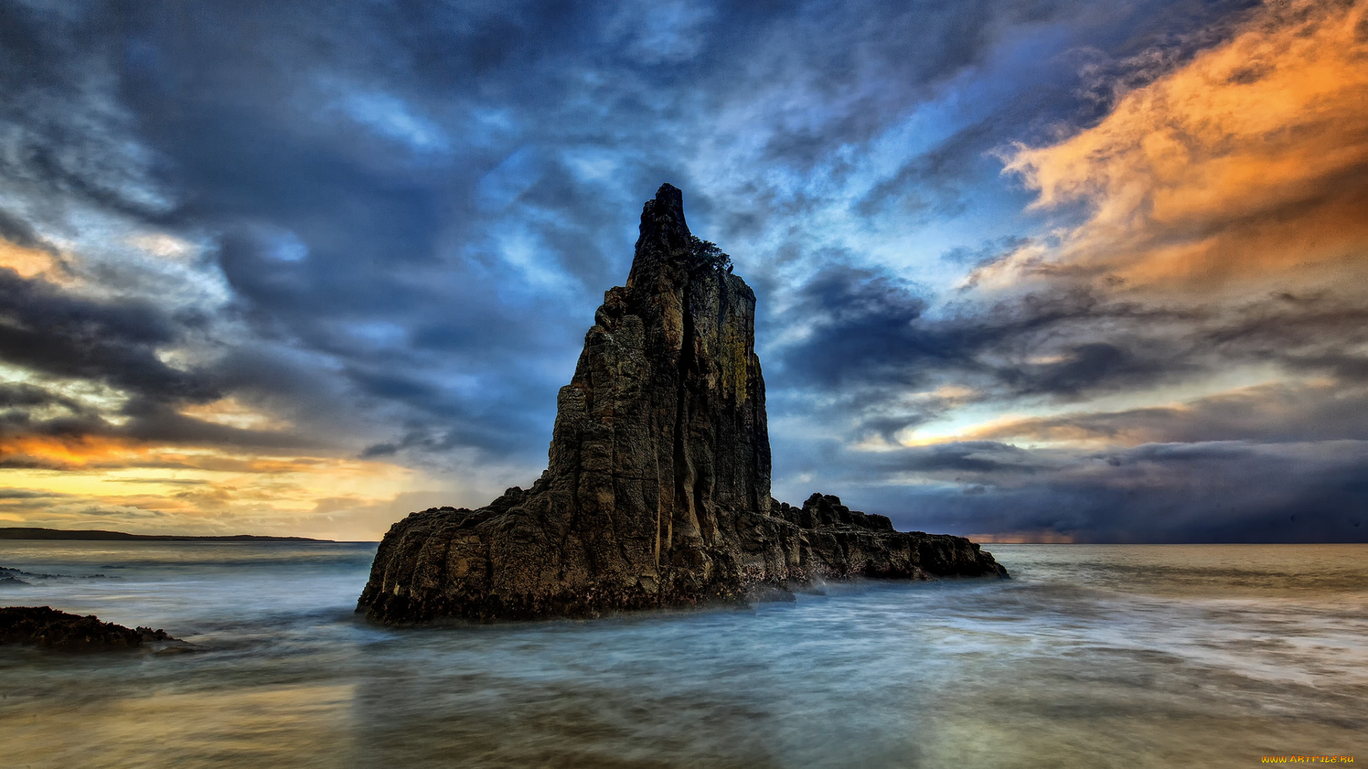 природа, побережье, скала, берег, океан