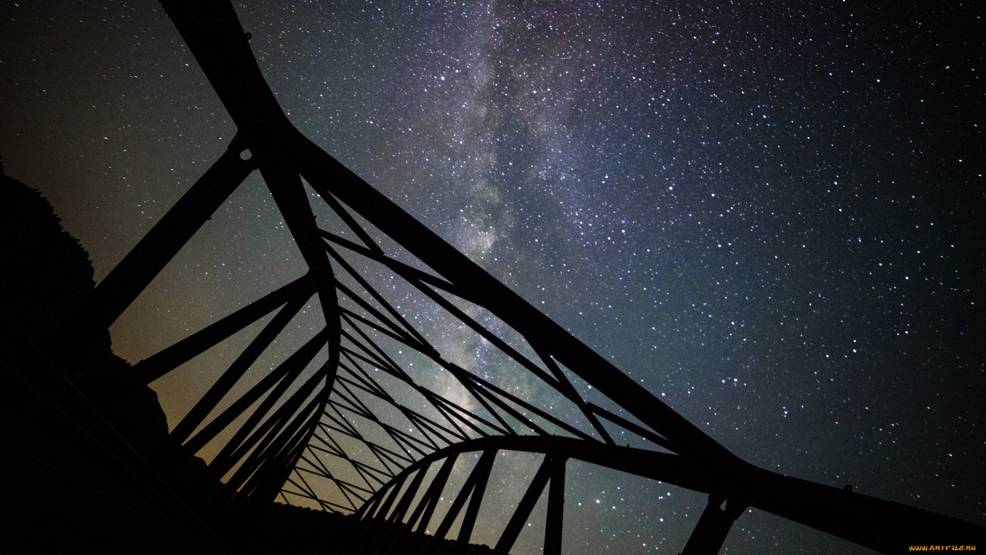 разное, карусели, , качели, , аттракционы, железный, каркас, небо, звёздное, млечный, путь