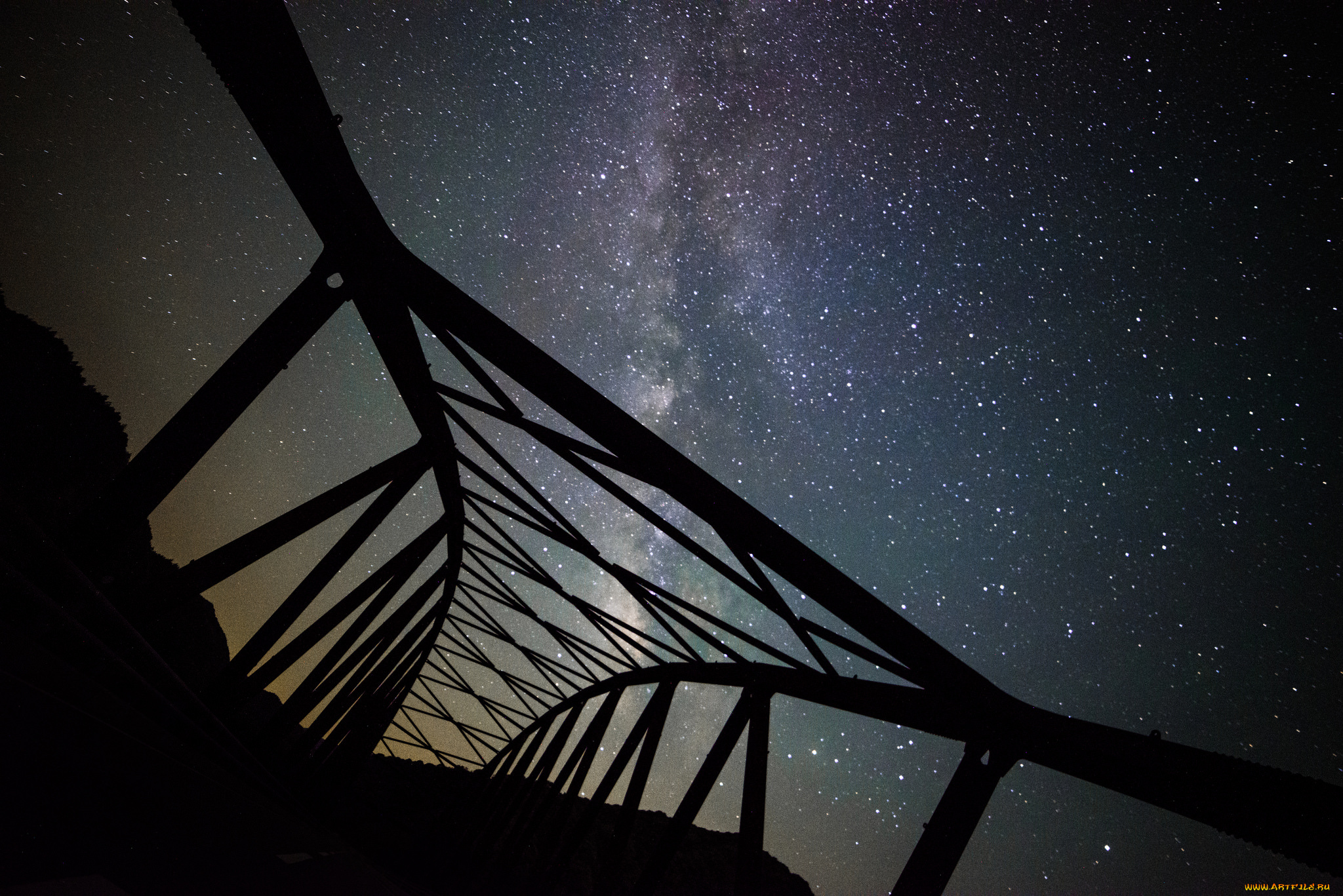 разное, карусели, , качели, , аттракционы, железный, каркас, небо, звёздное, млечный, путь