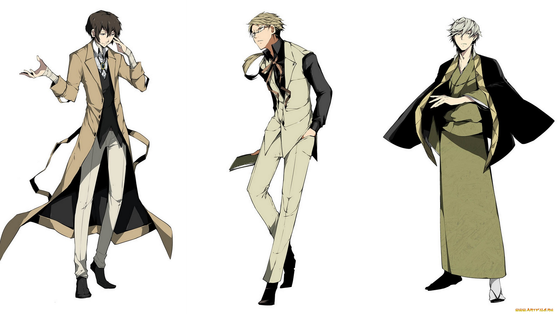 аниме, bungou, stray, dogs, парни