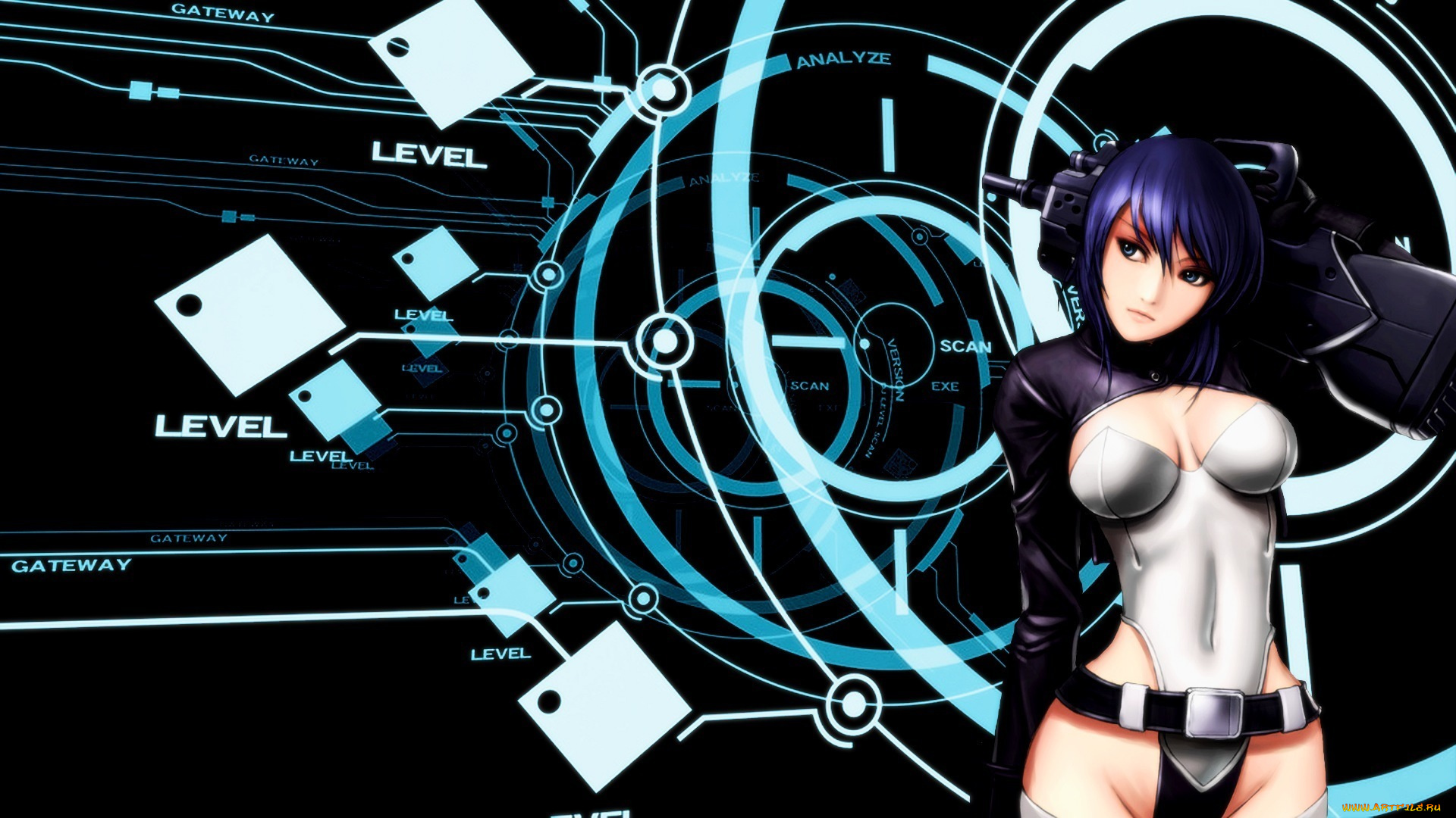 аниме, ghost, in, the, shell, девушка, мотоко, кусанаги