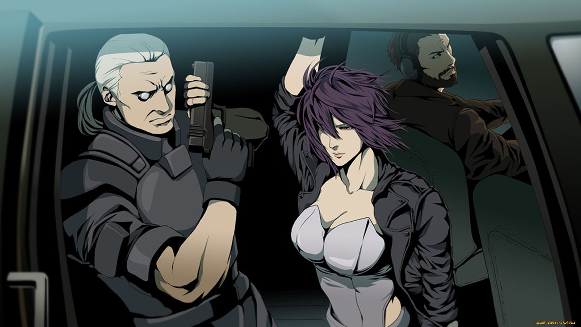 аниме, ghost, in, the, shell, мотоко, кусанаги, девушка, мужчины