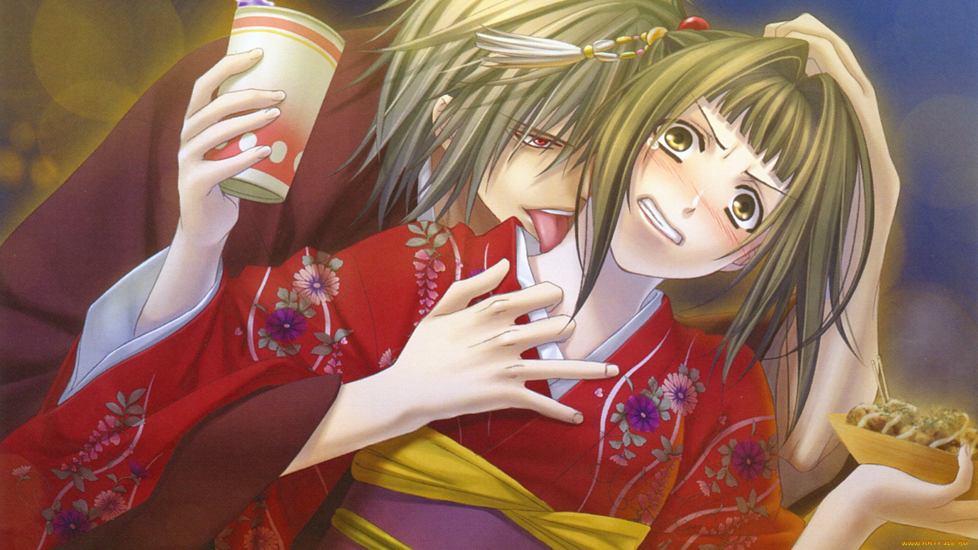 аниме, hiiro, no, kakera, двое, романтика