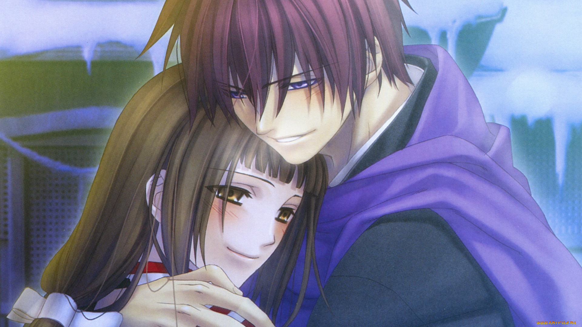 аниме, hiiro, no, kakera, объятия