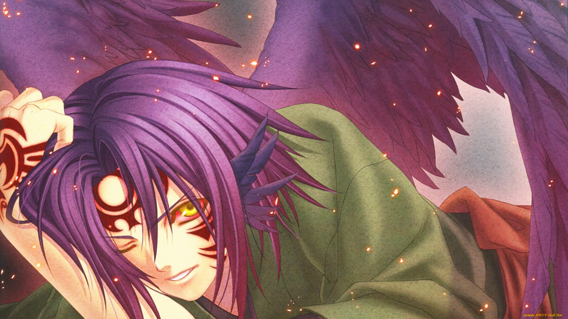 аниме, hiiro, no, kakera, парень, ангел