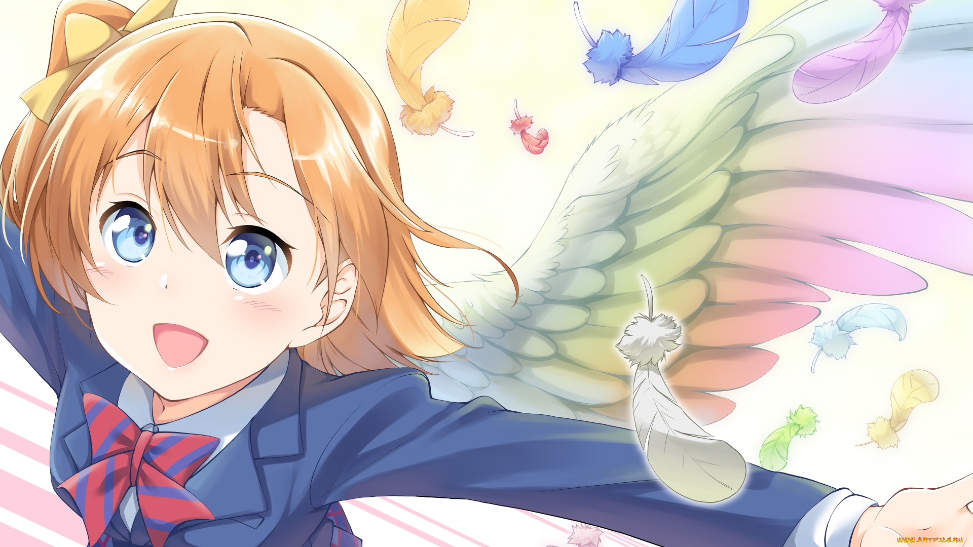 аниме, love, live, , school, idol, project, девушка, фон, взгляд