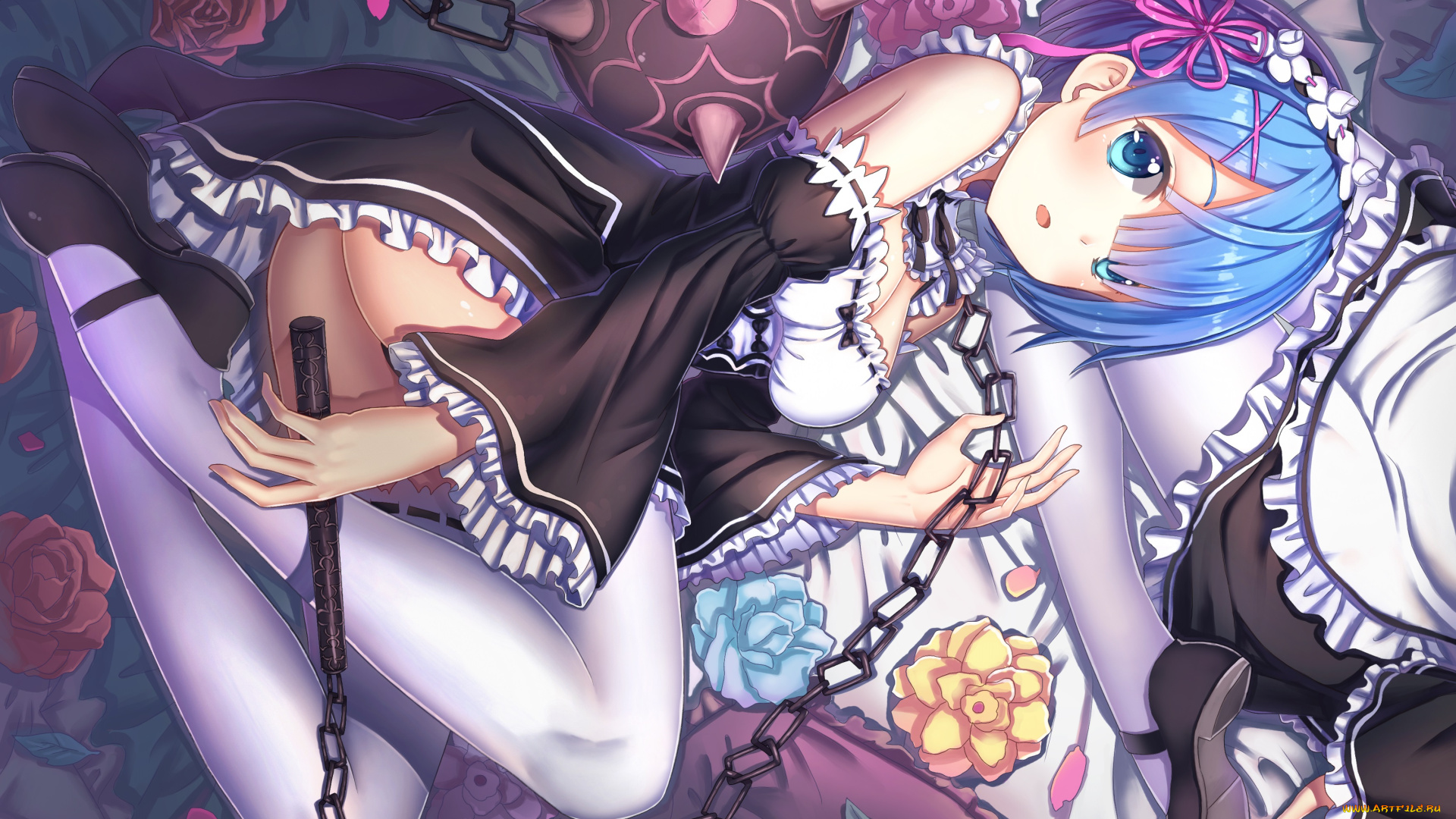 аниме, re, , zero, kara, hajimeru, isekai, seikatsu, рем