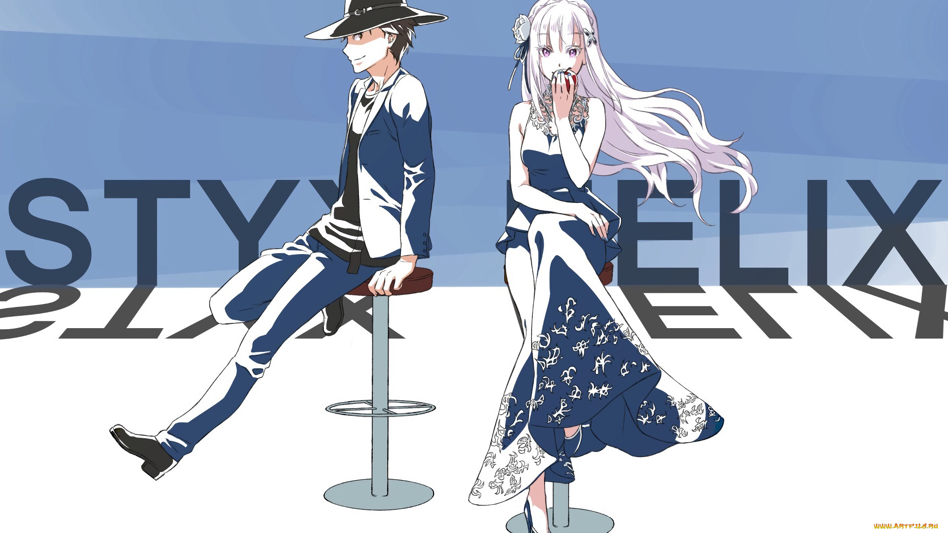 аниме, re, , zero, kara, hajimeru, isekai, seikatsu, фон, взгляд, девушка