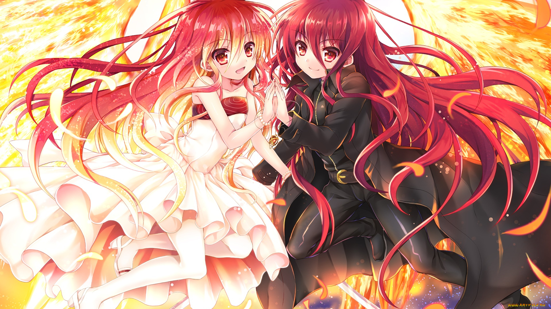 аниме, shakugan, no, shana, девушки, фон, взгляд