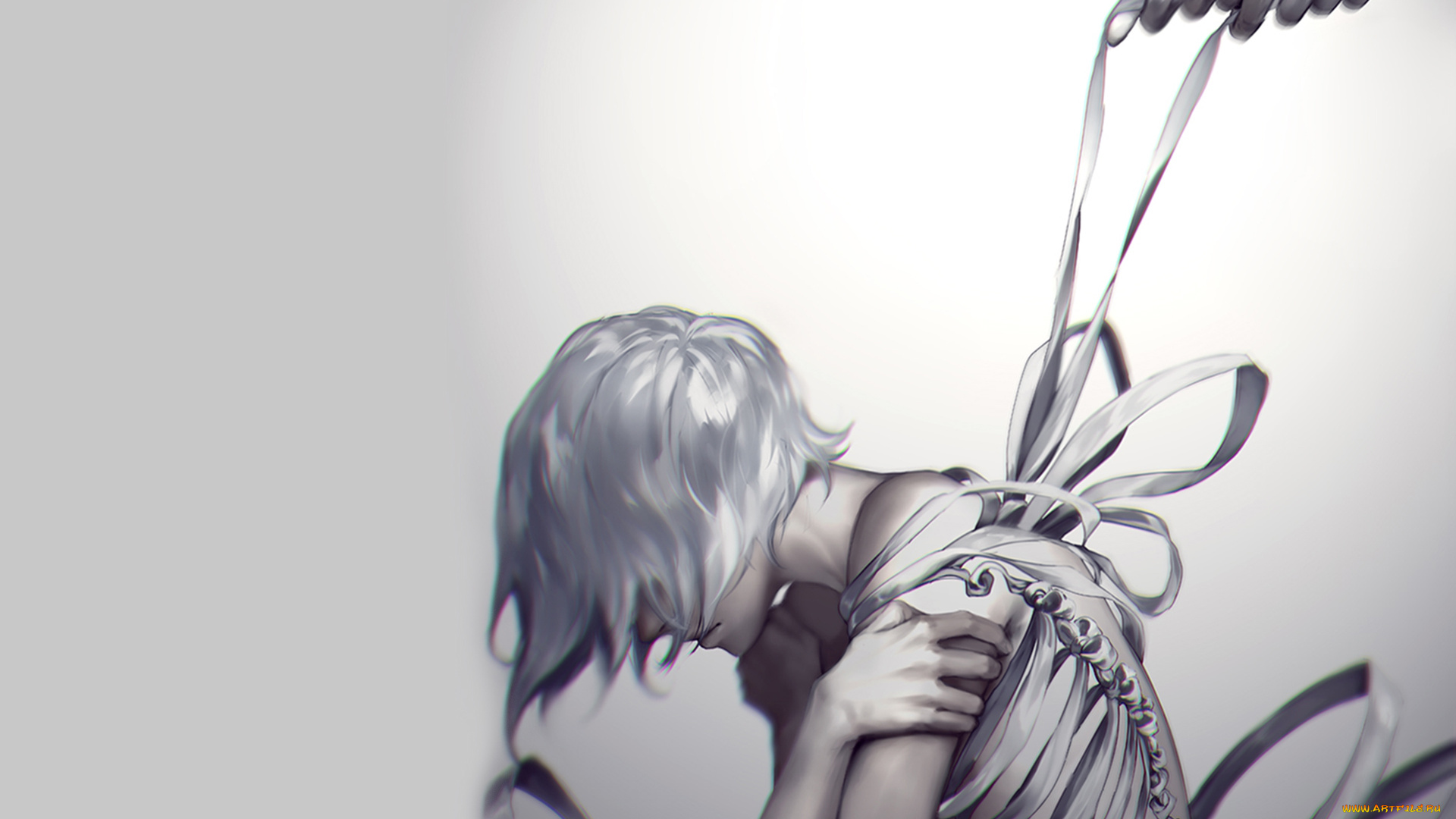 аниме, unknown, , другое, руки, лента, девушка