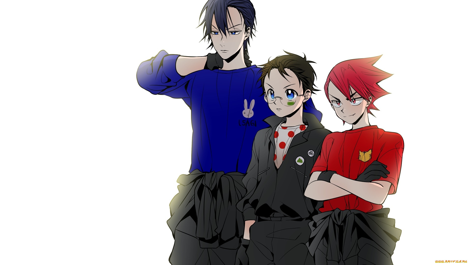 аниме, yowamushi, pedal, парни