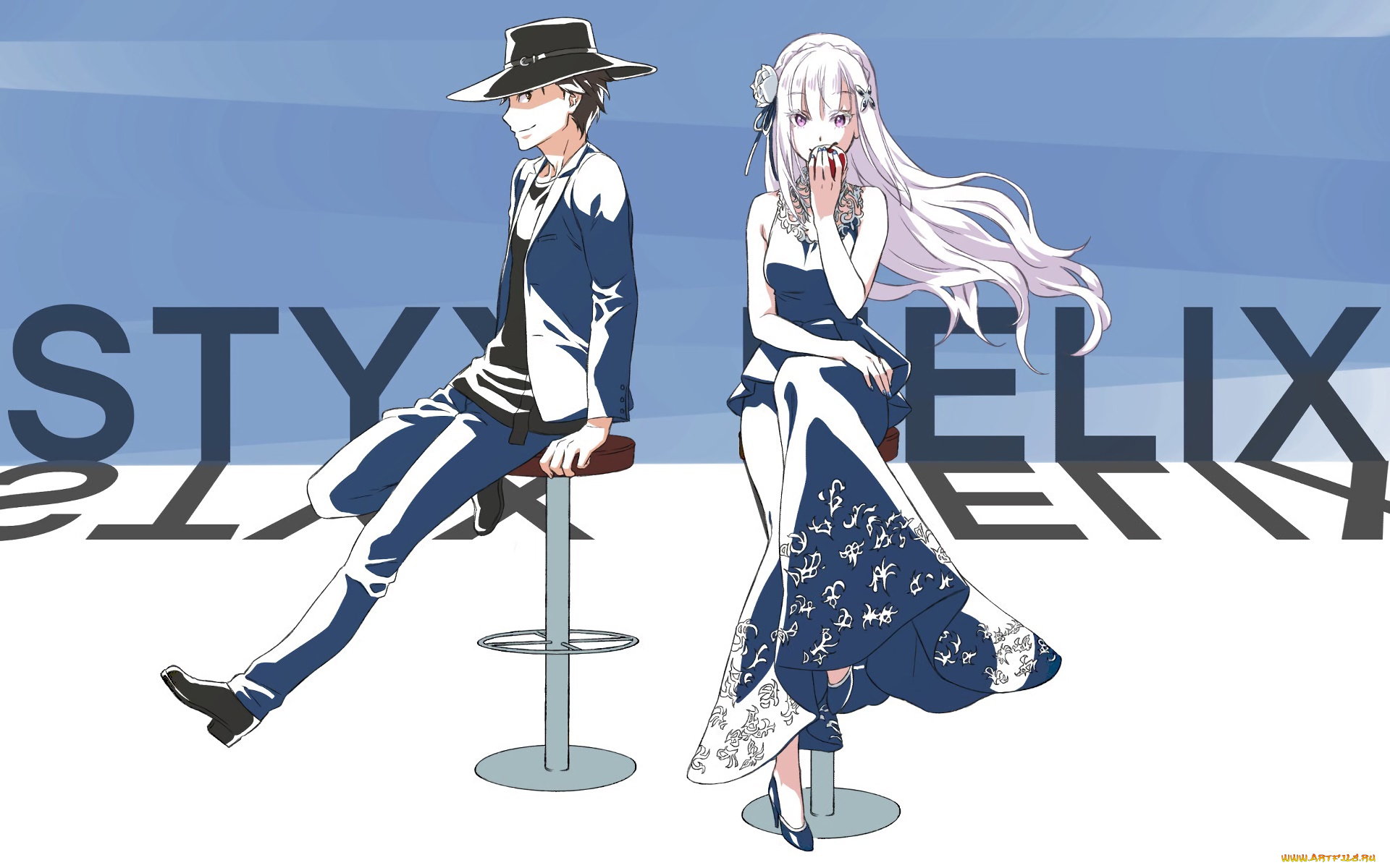 аниме, re, , zero, kara, hajimeru, isekai, seikatsu, фон, взгляд, девушка