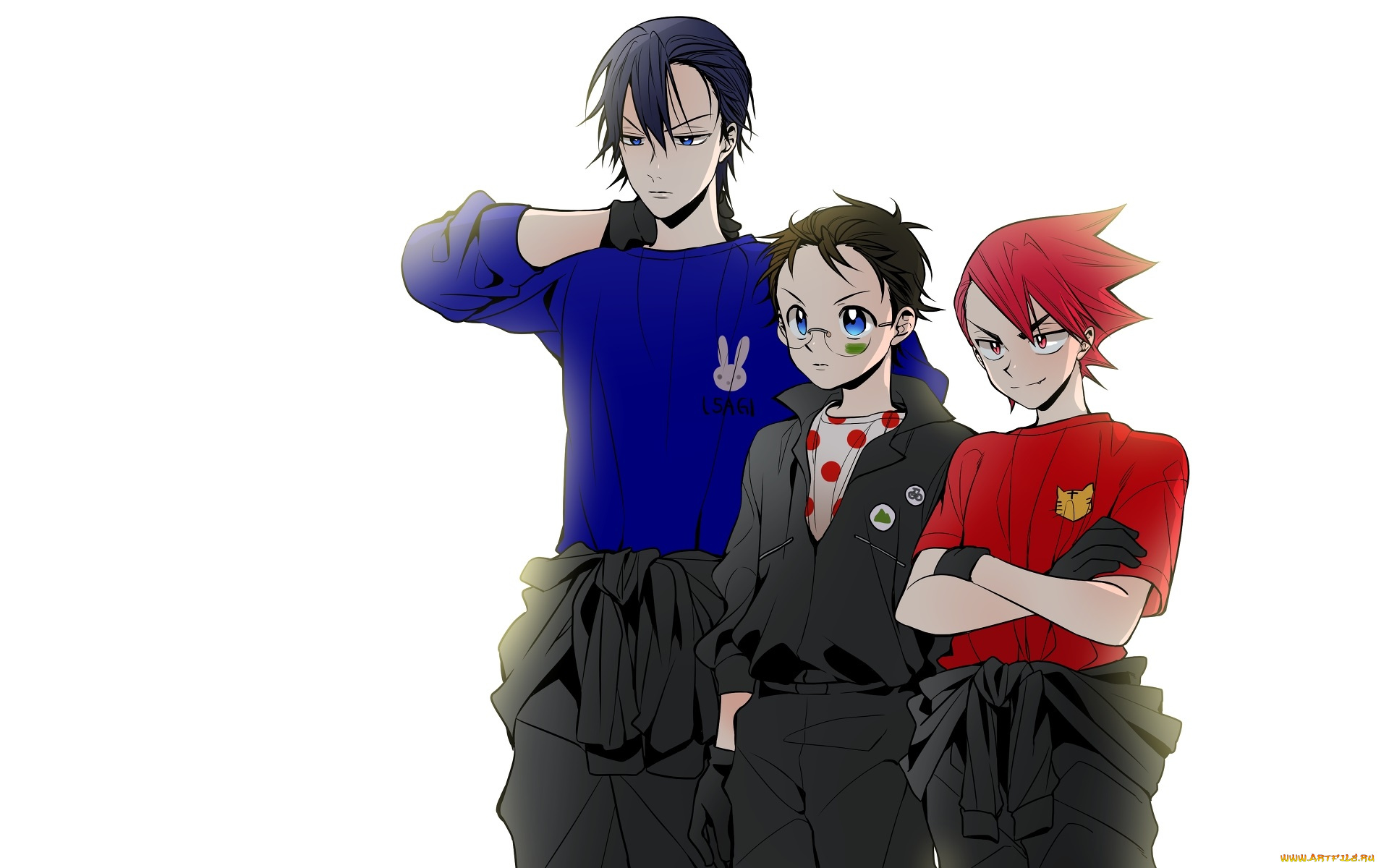 аниме, yowamushi, pedal, парни