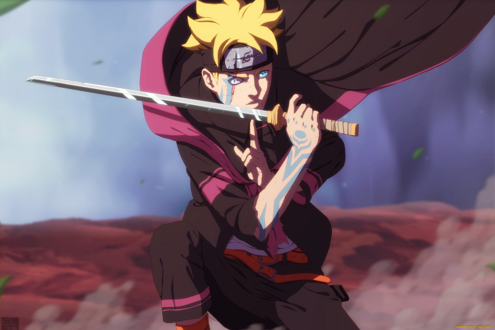 аниме, naruto, боруто, меч, техника