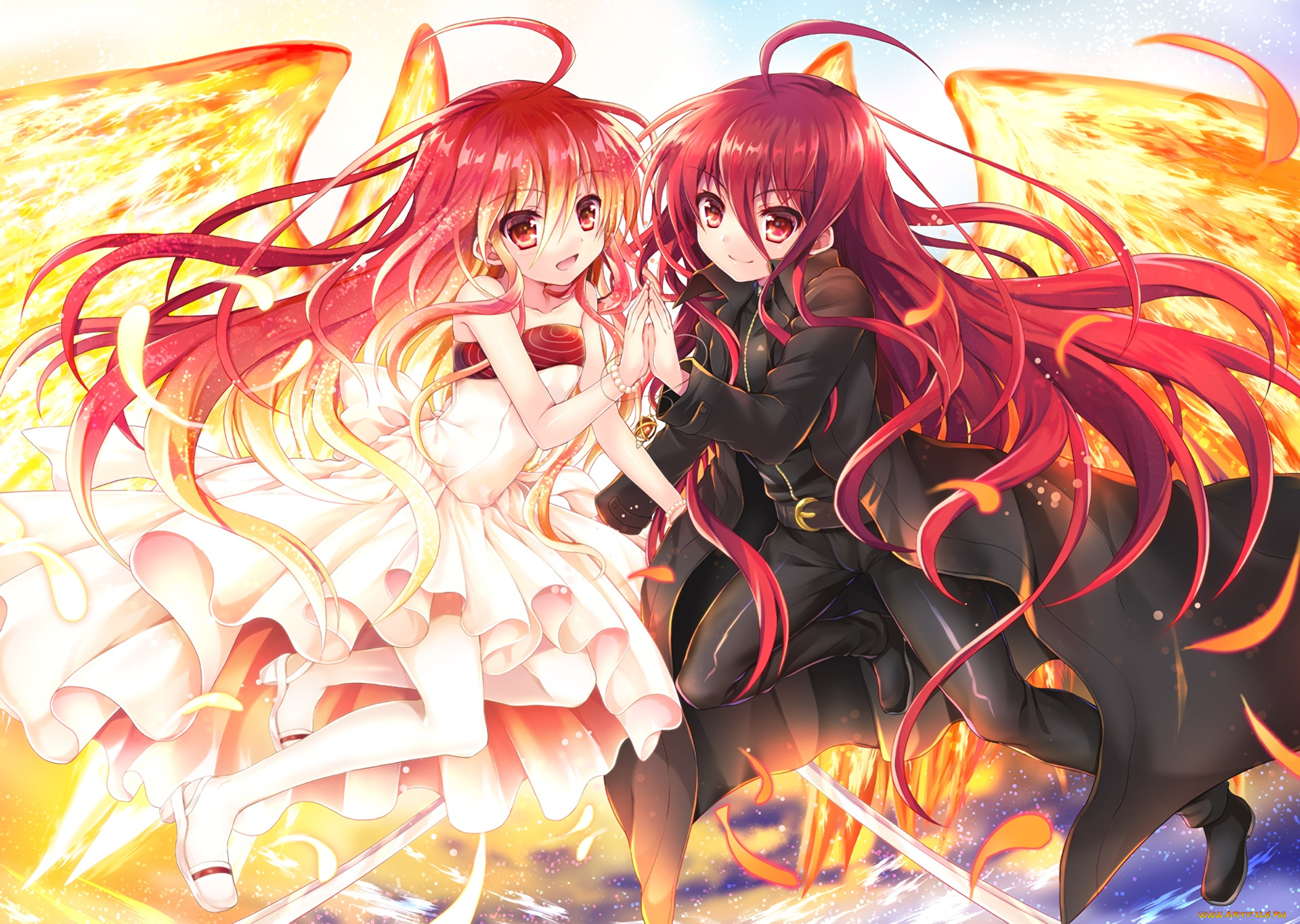 аниме, shakugan, no, shana, девушки, фон, взгляд