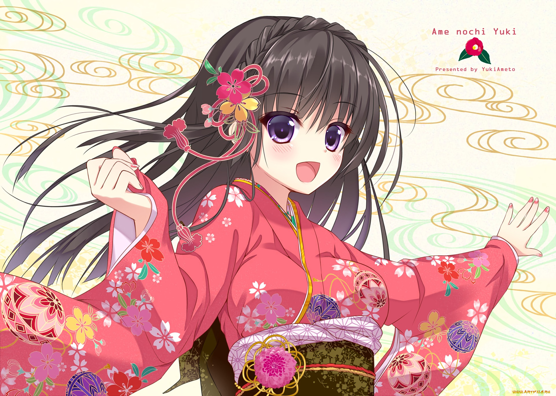 аниме, unknown, , другое, девушка, взгляд, фон