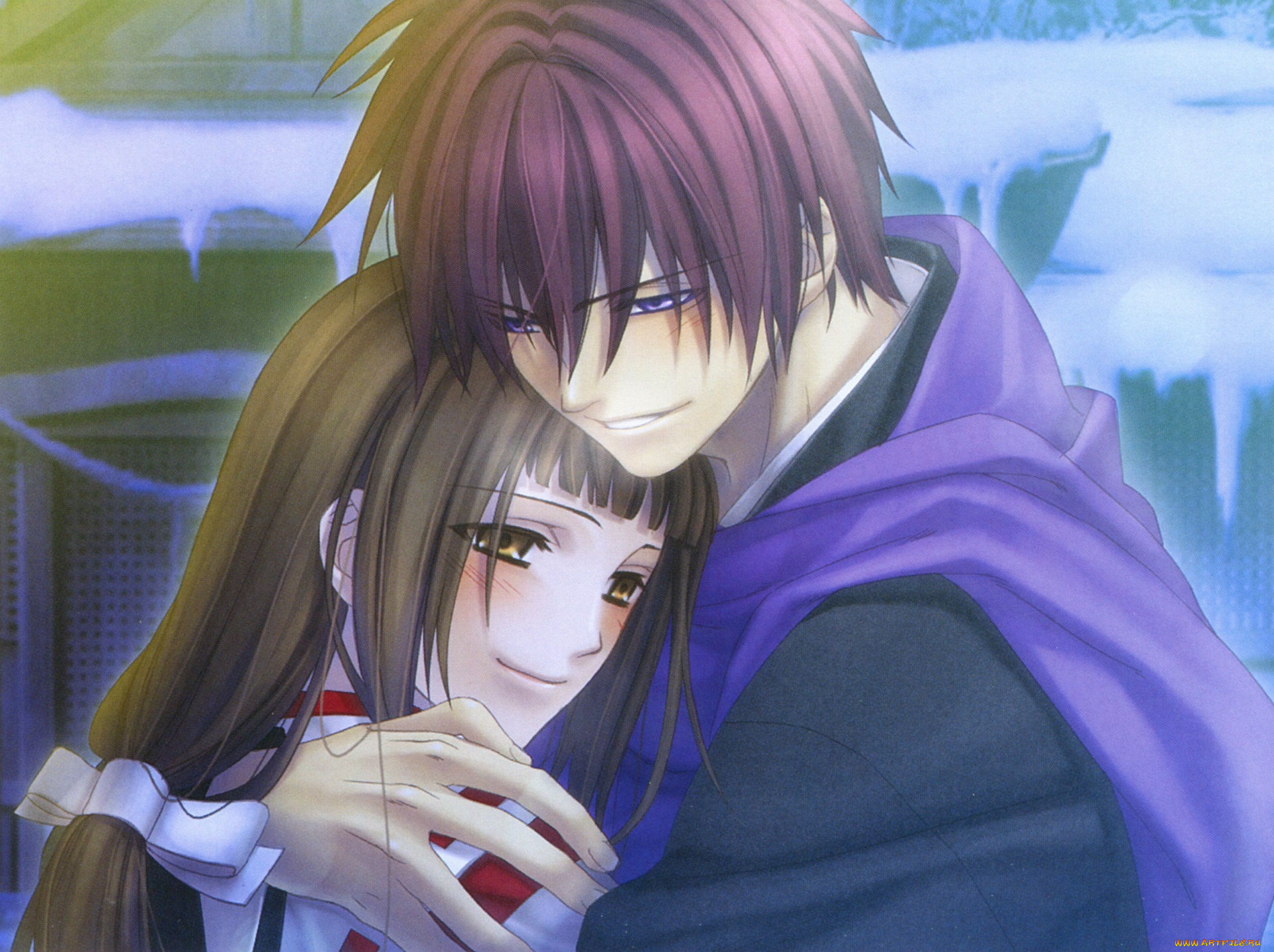 аниме, hiiro, no, kakera, объятия