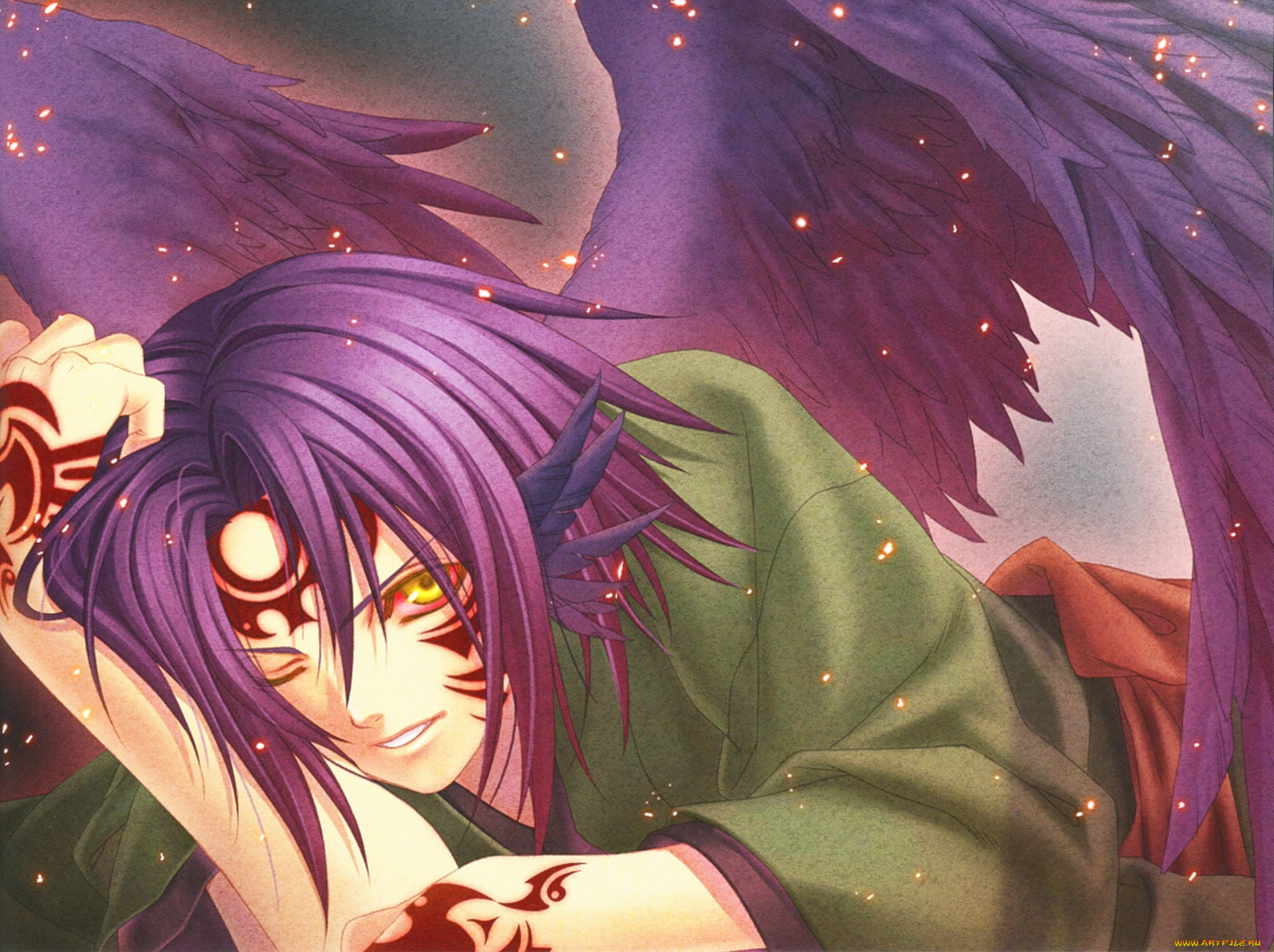 аниме, hiiro, no, kakera, парень, ангел