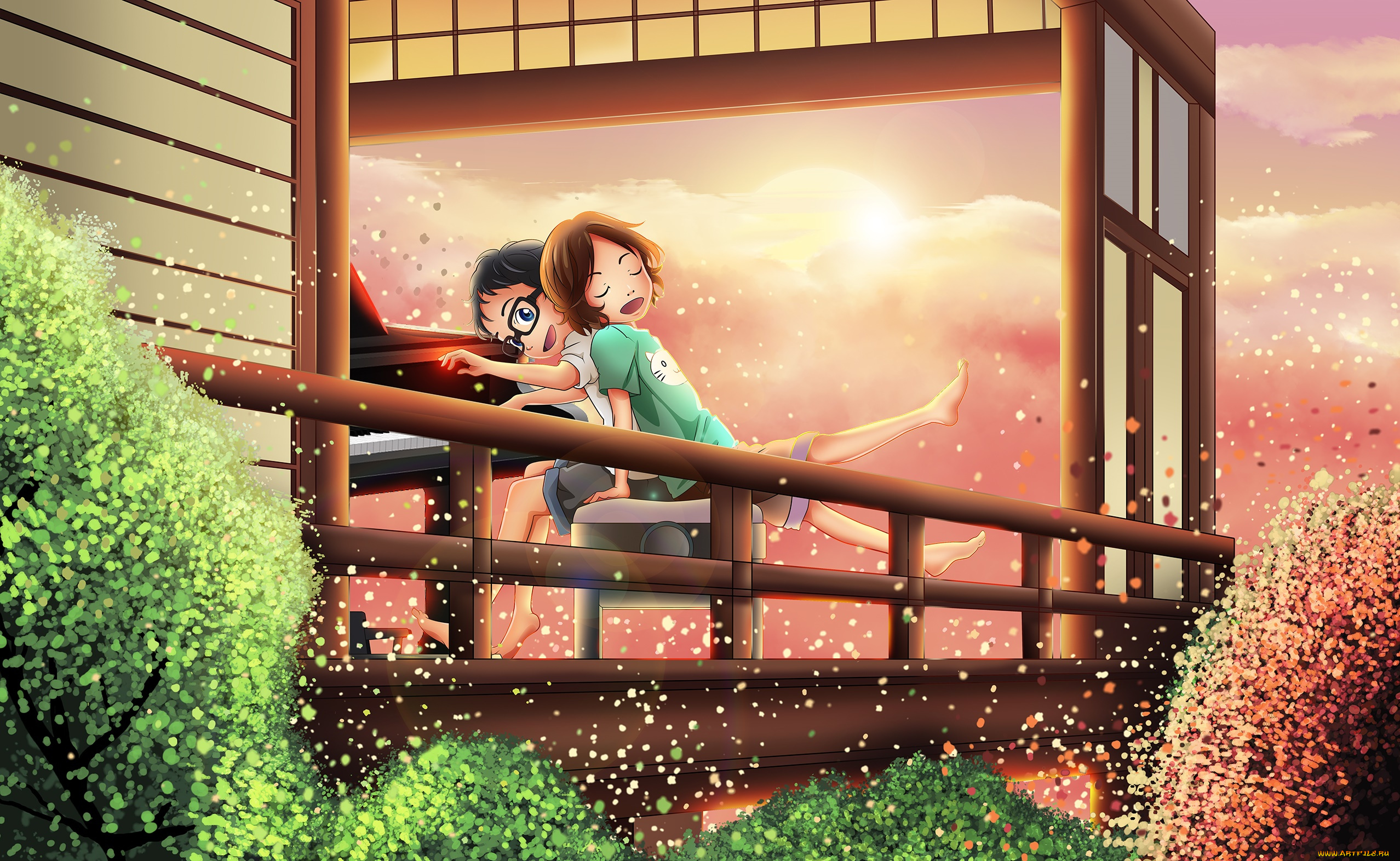 аниме, unknown, , другое, девушка, взгляд, фон