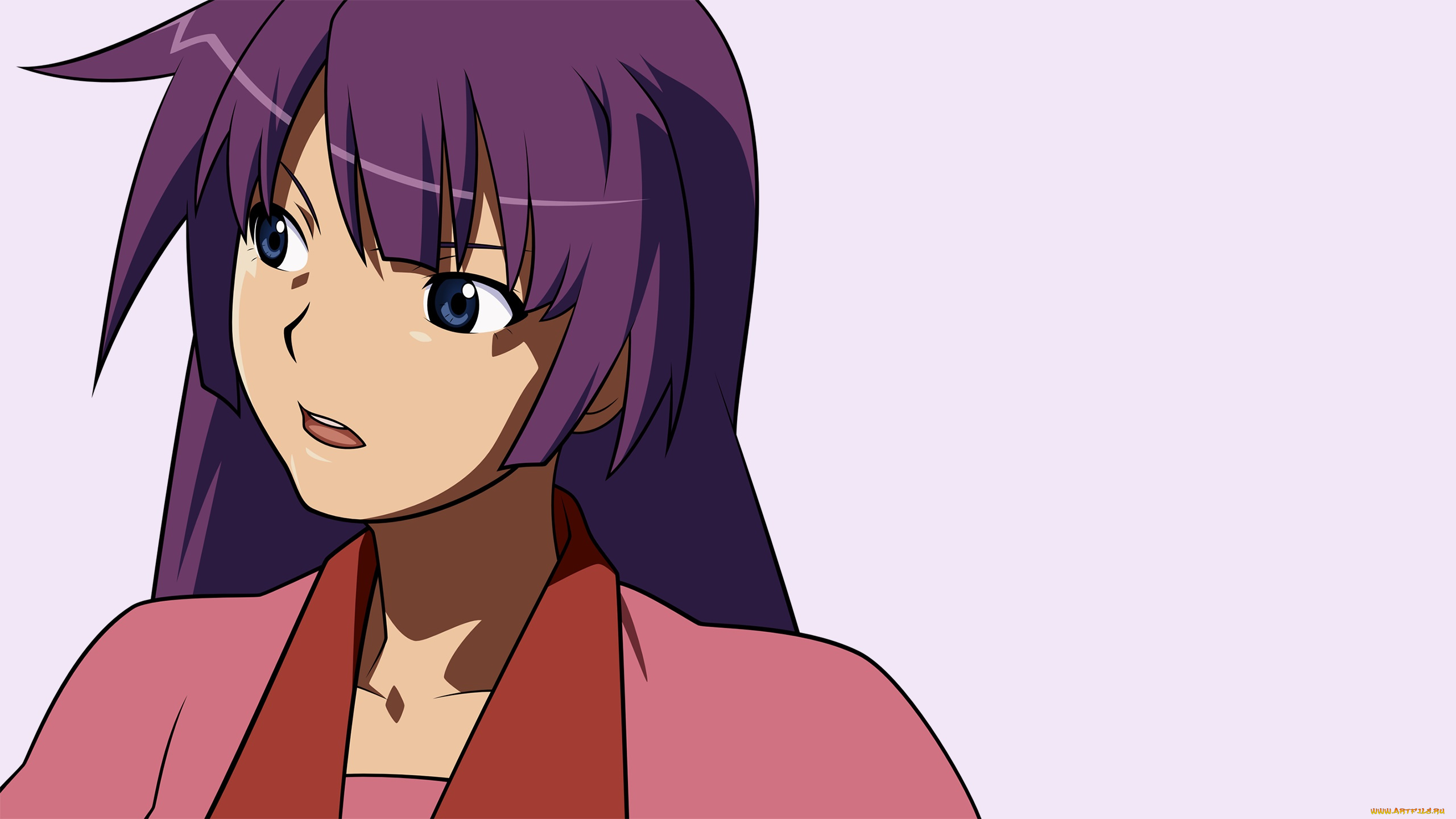 аниме, bakemonogatari, фон, взгляд, девушка