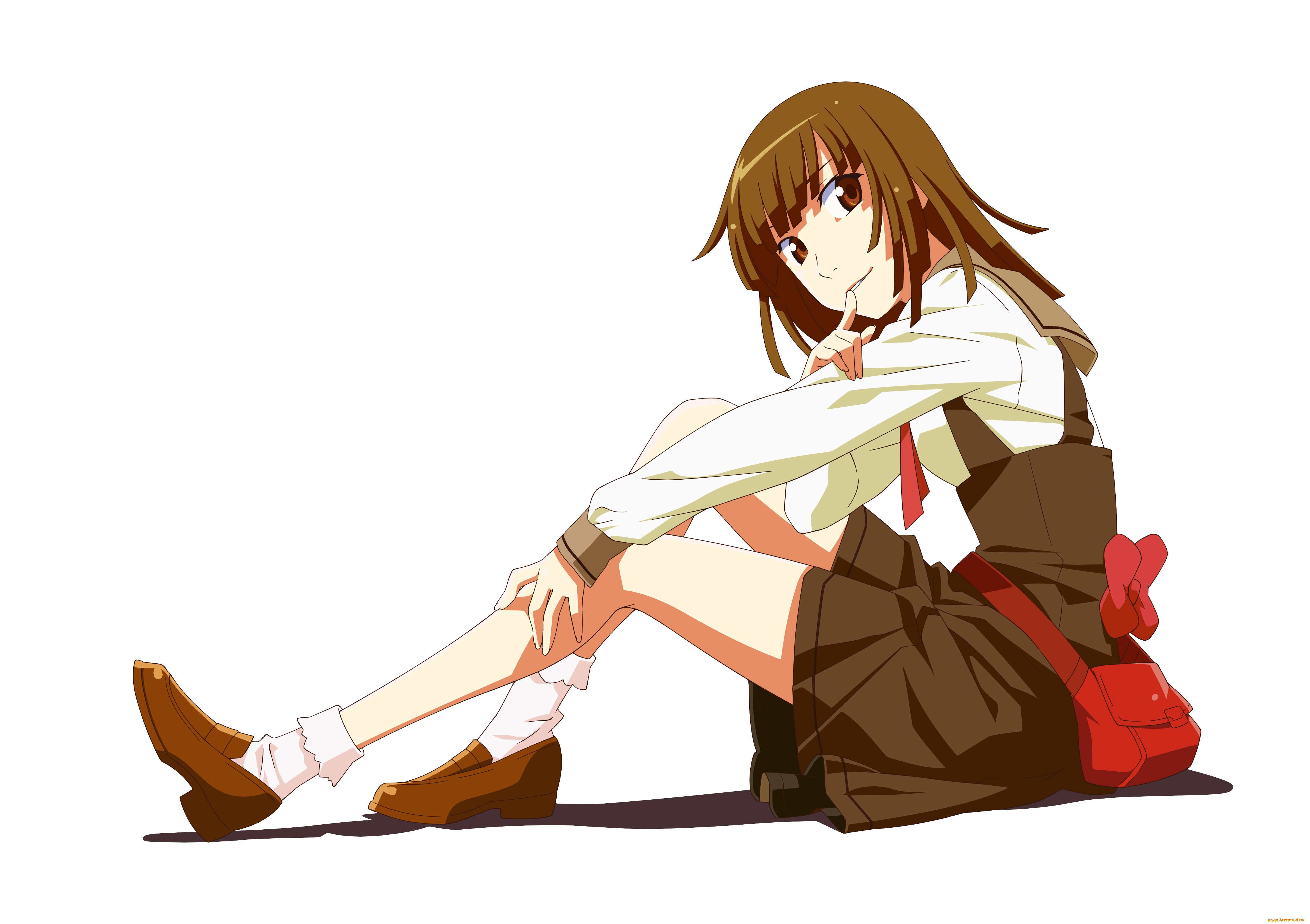 аниме, bakemonogatari, взгляд, девушка, фон