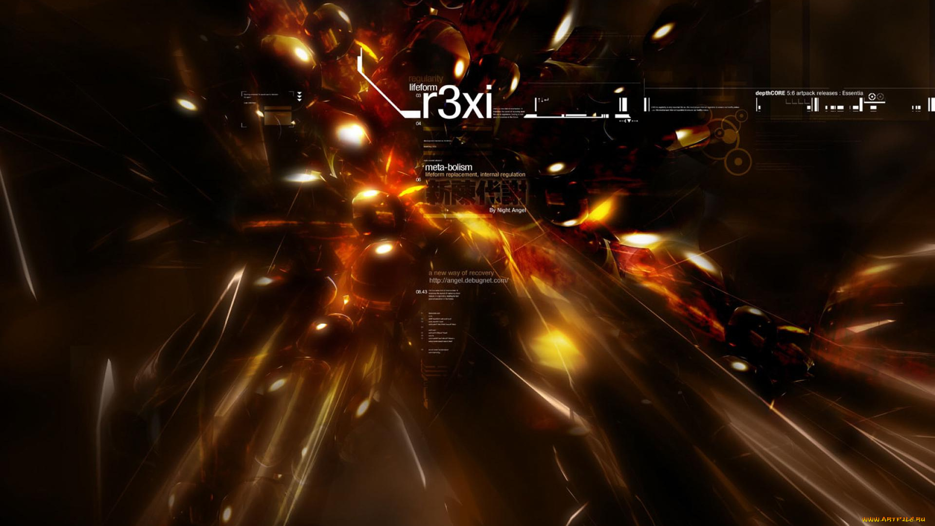 3д, графика, абстракция, , abstract, темная, вспышки, объекты, надписи