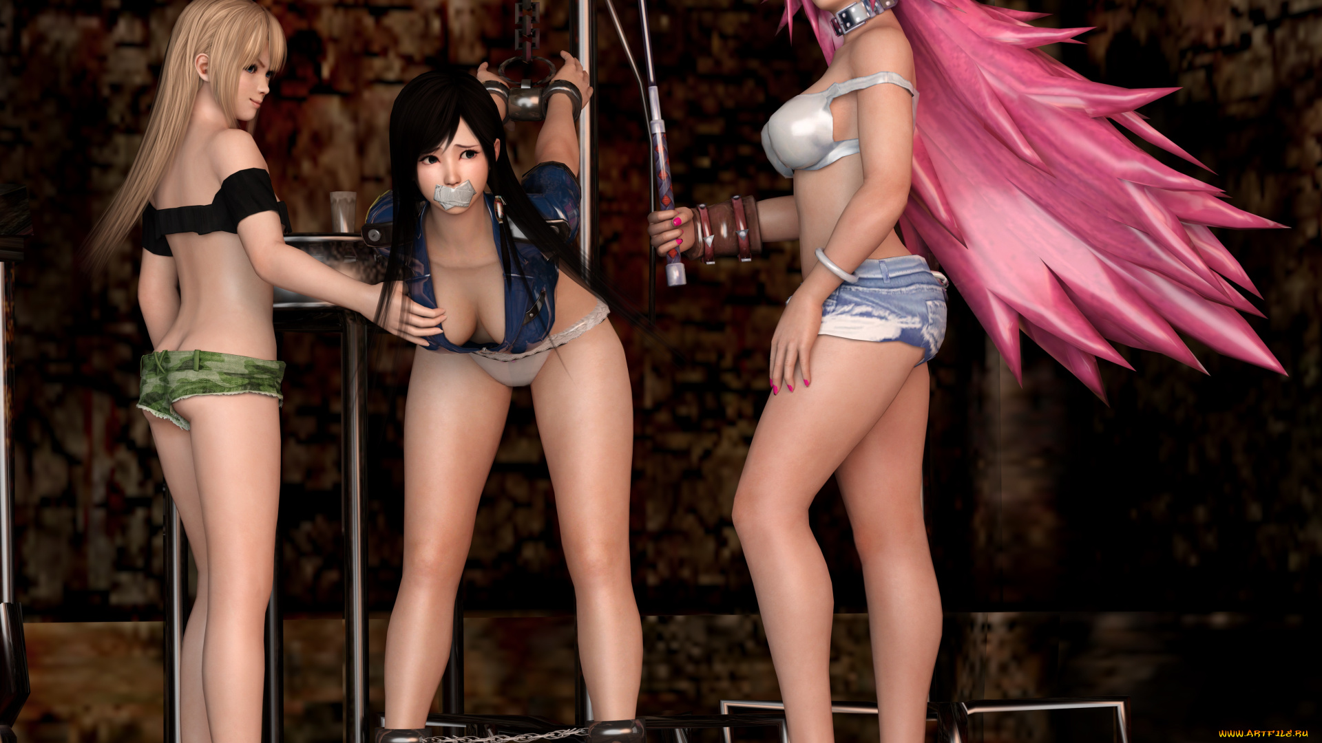 3д, графика, фантазия, , fantasy, девушки, взгляд, фон