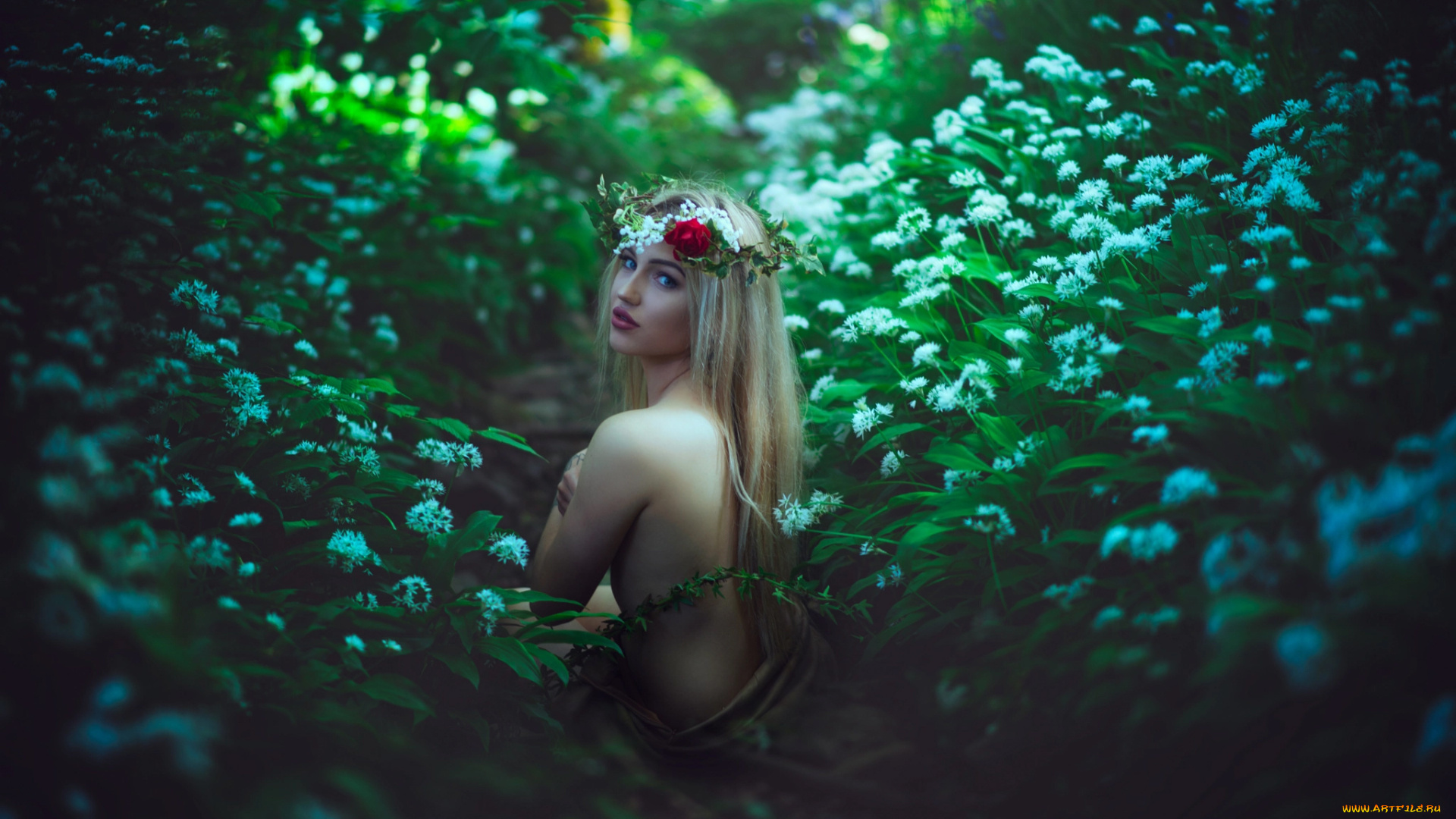 девушки, -unsort, , блондинки, , светловолосые, венок, цветы