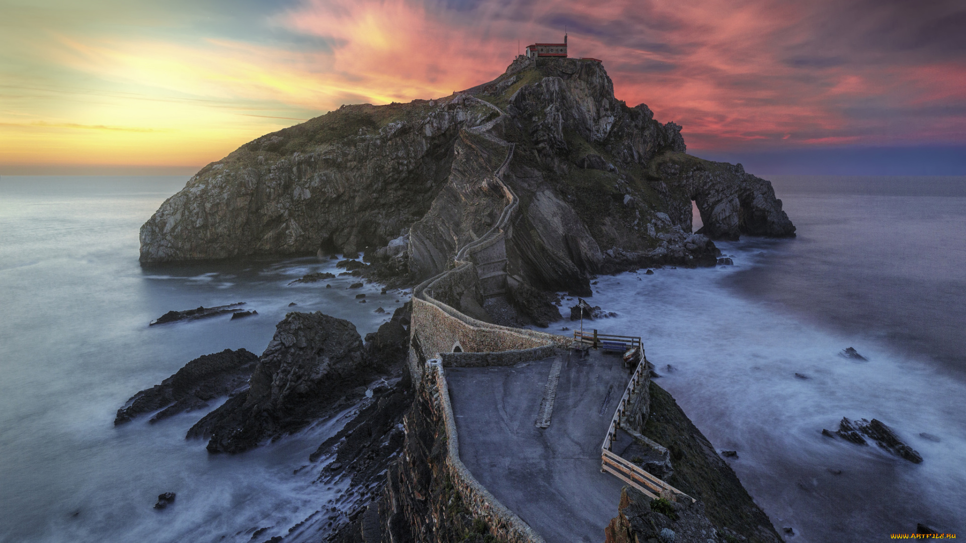 gaztelugatxe, города, -, дворцы, , замки, , крепости, побережье