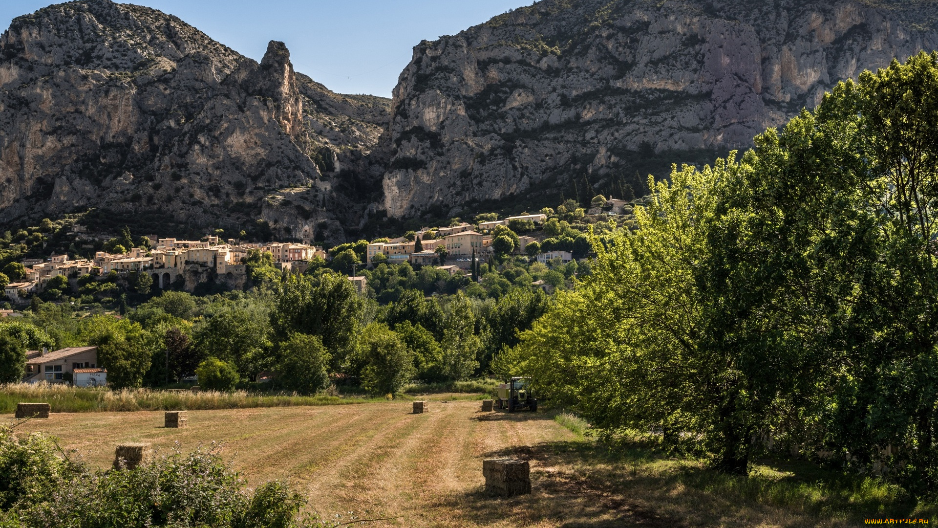 италия, природа, горы, здания, растения, деревья